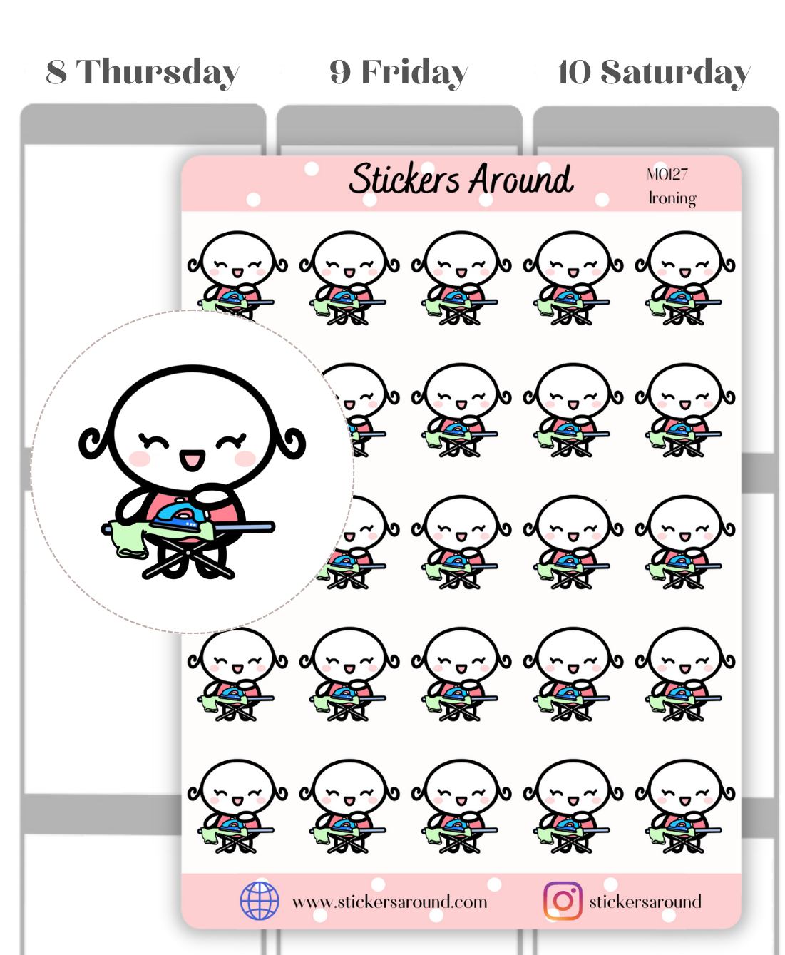 Ironing Clothes Planner Sticker
