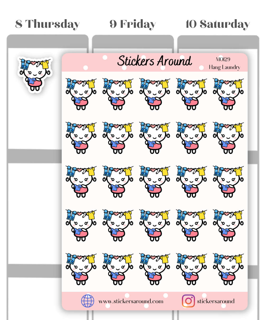 Hang Laundry Planner Sticker