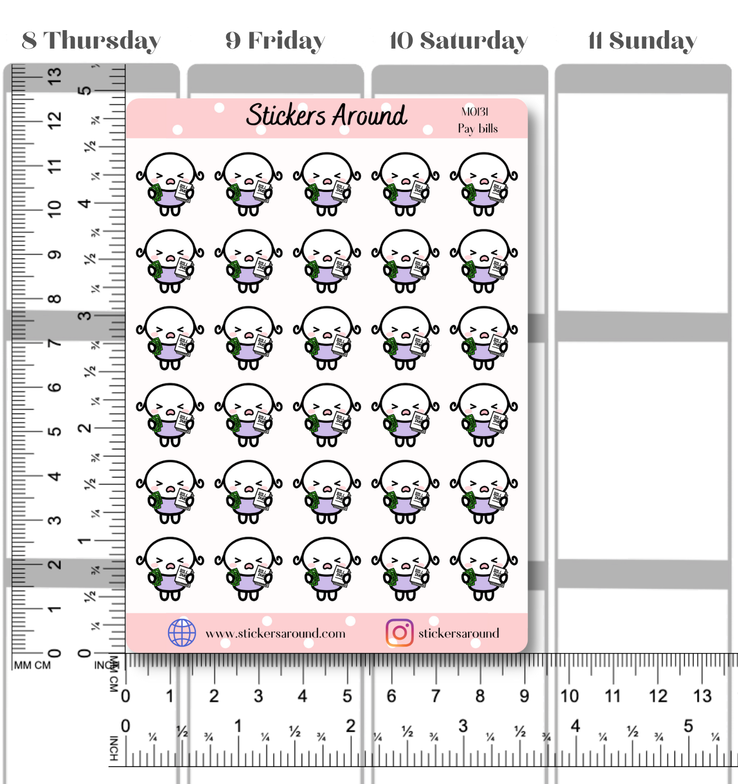 Bill Due Planner Sticker