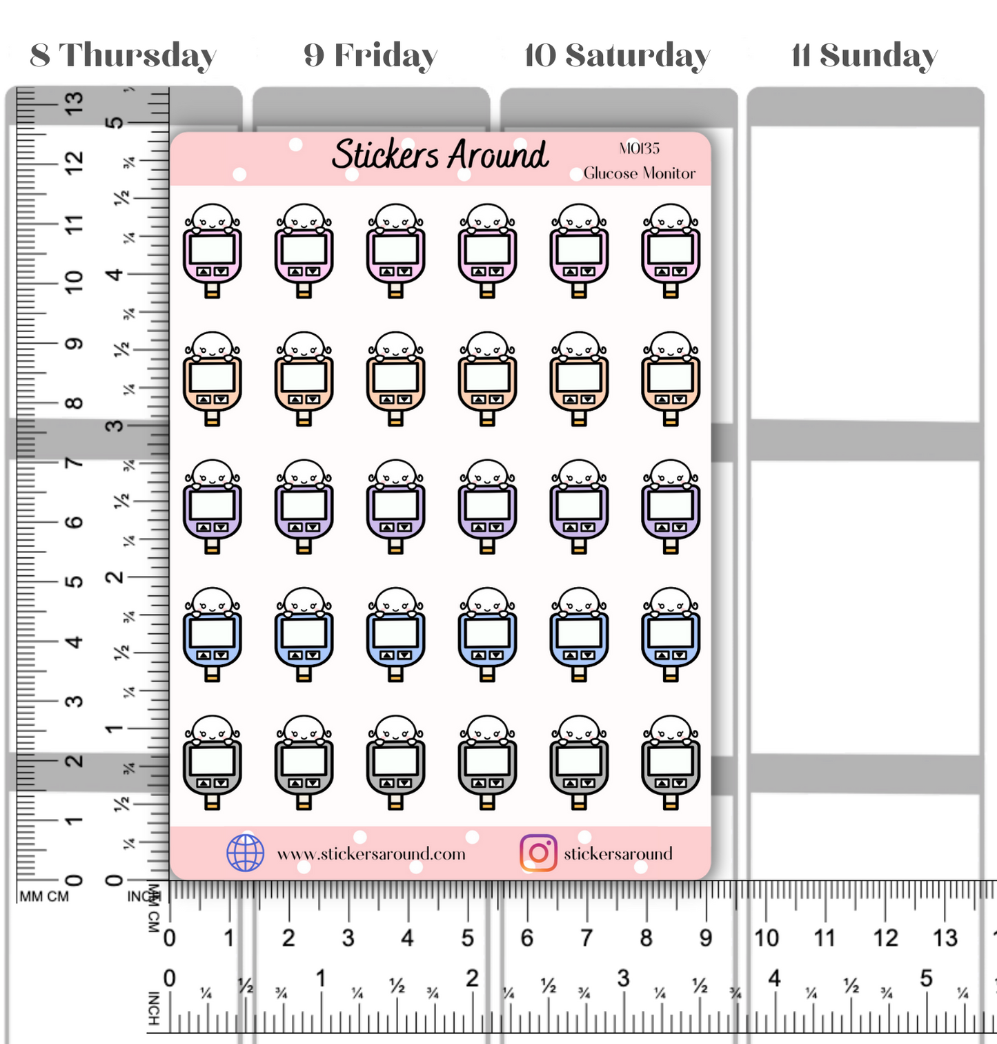 Glucose Monitor Planner Sticker