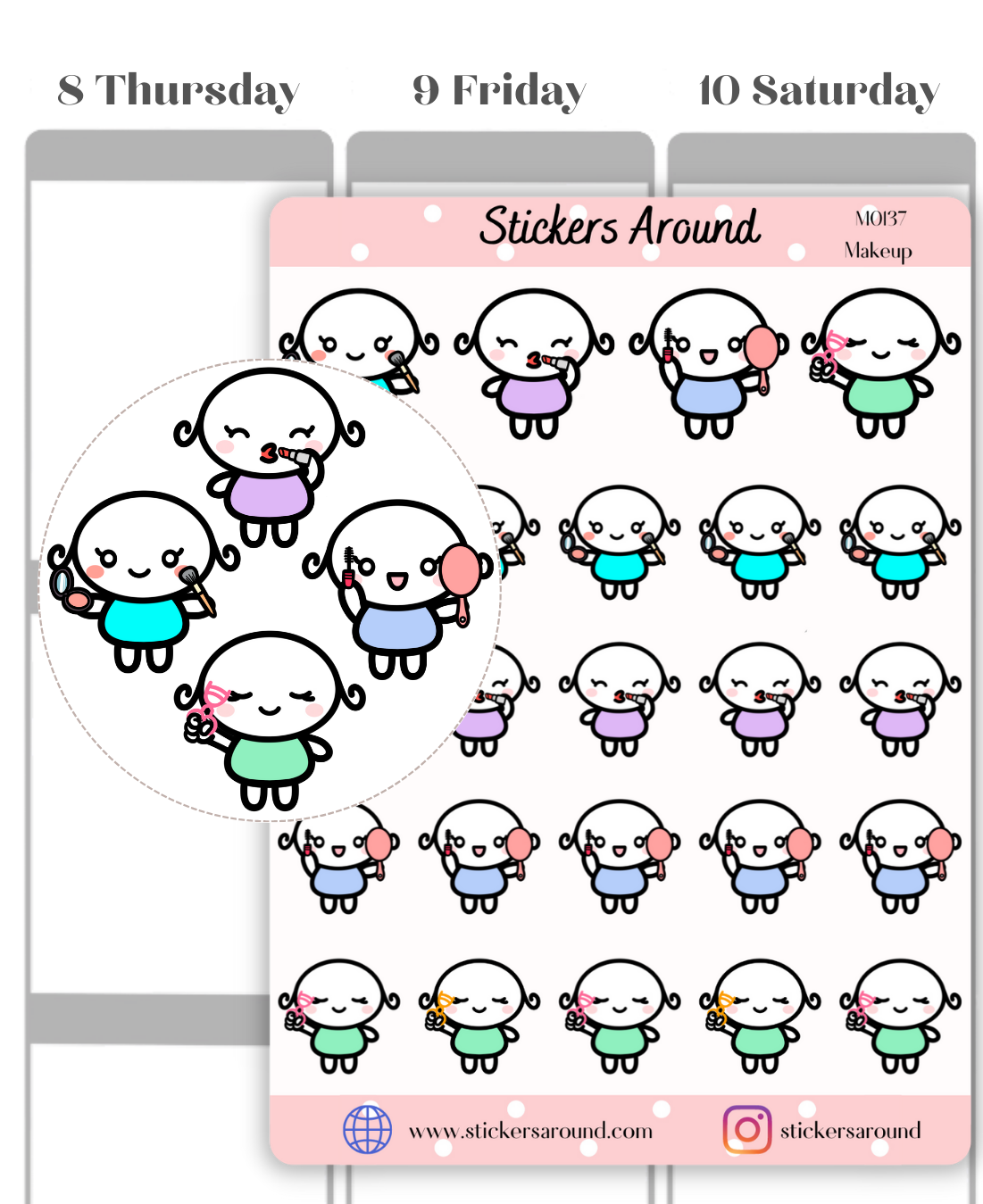 Makeup Planner Sticker
