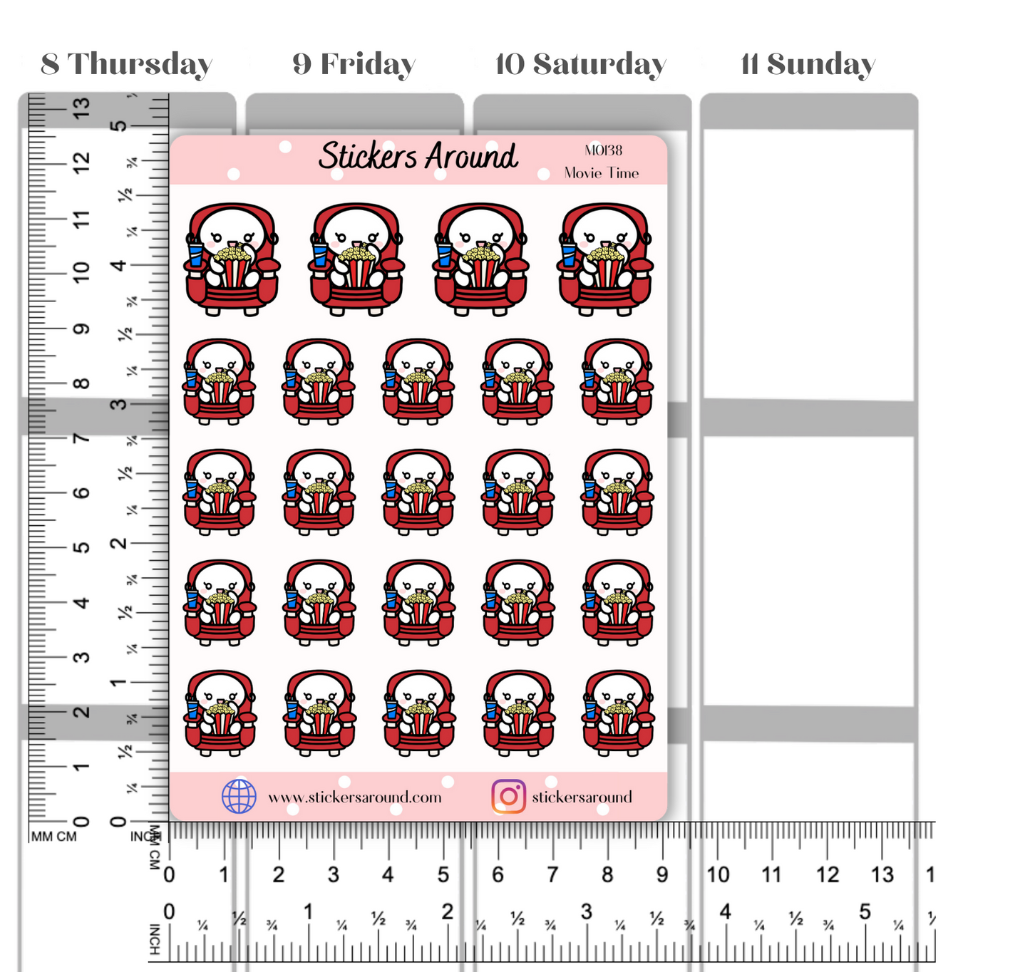 Movie Time Planner Sticker