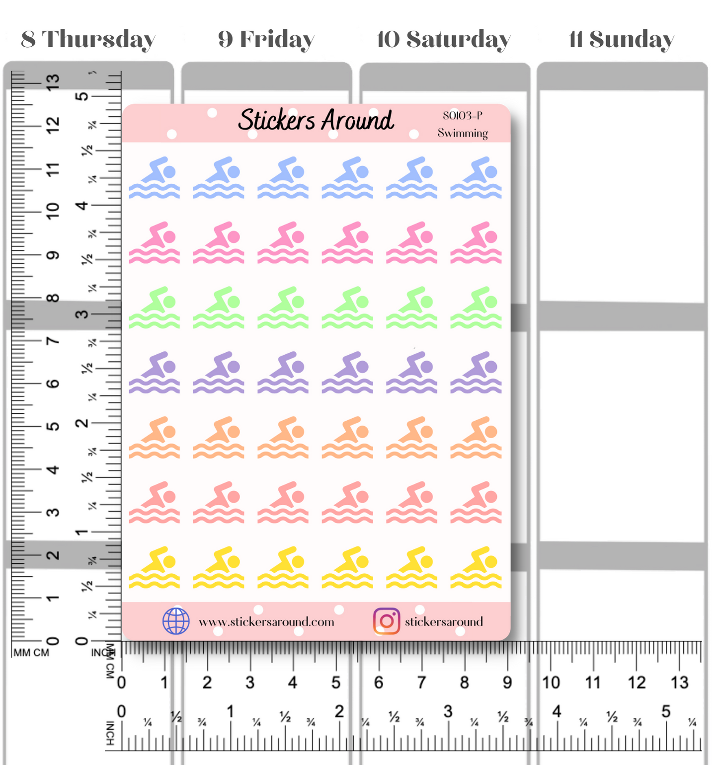 Swimming Icon Planner Stickers