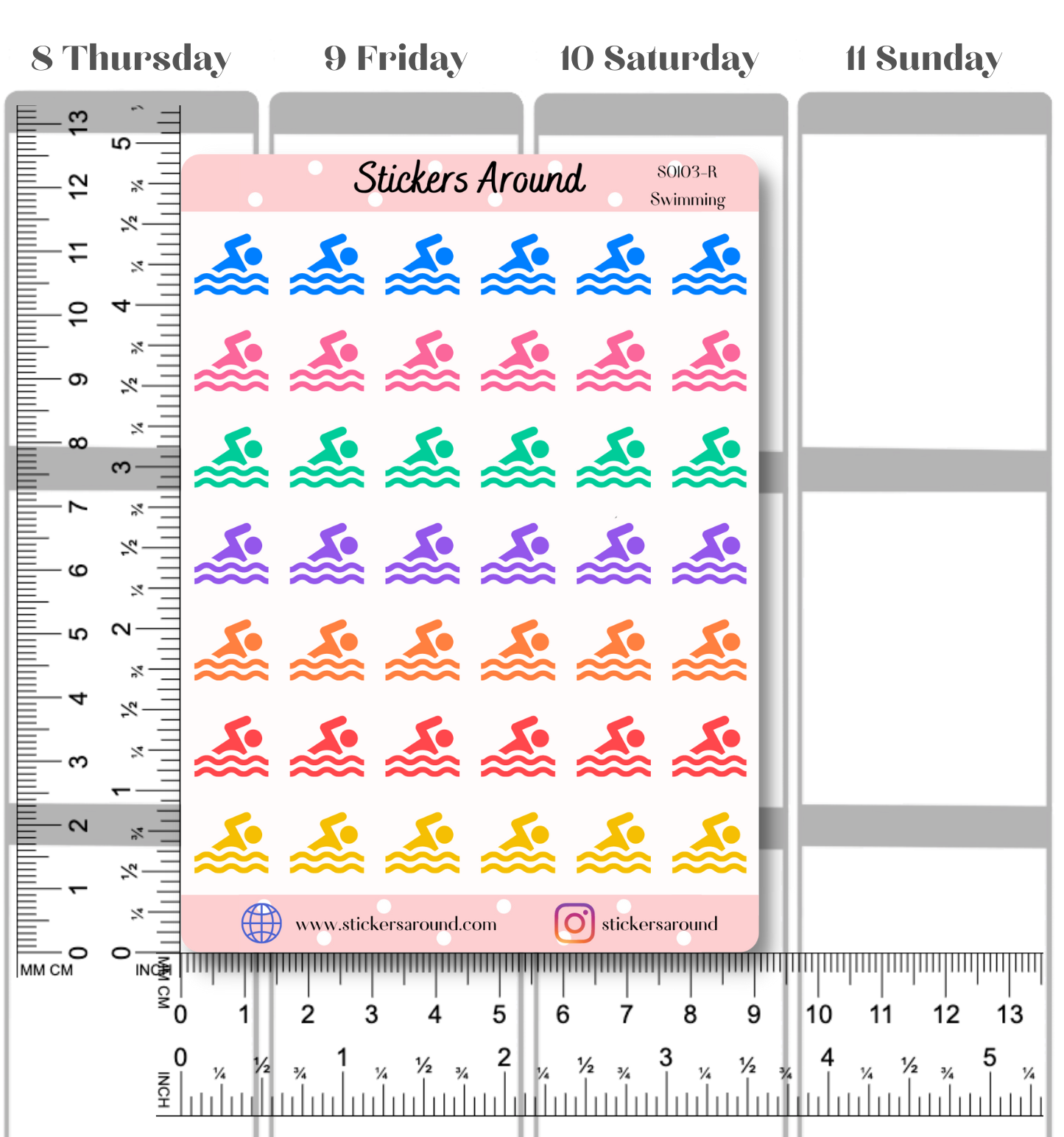 Swimming Icon Planner Stickers