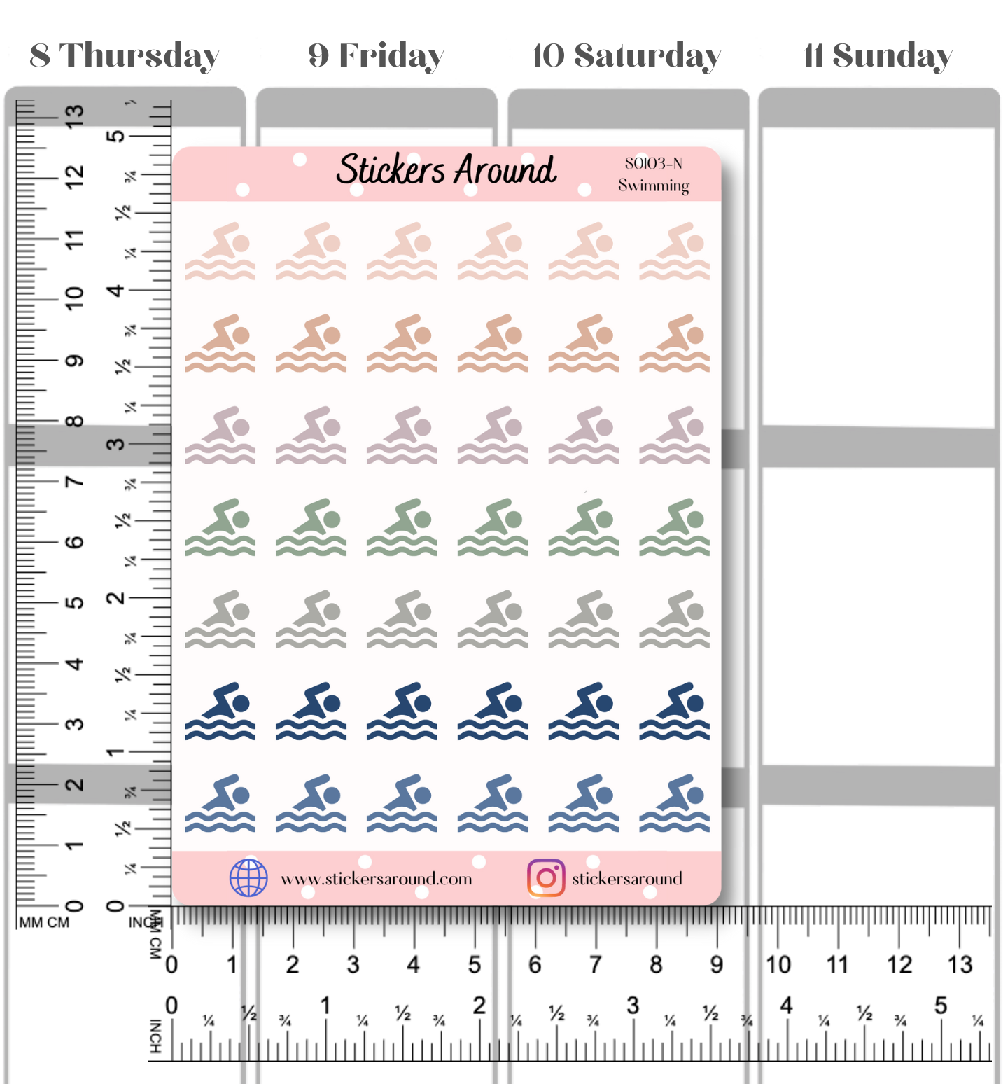 Swimming Icon Planner Stickers