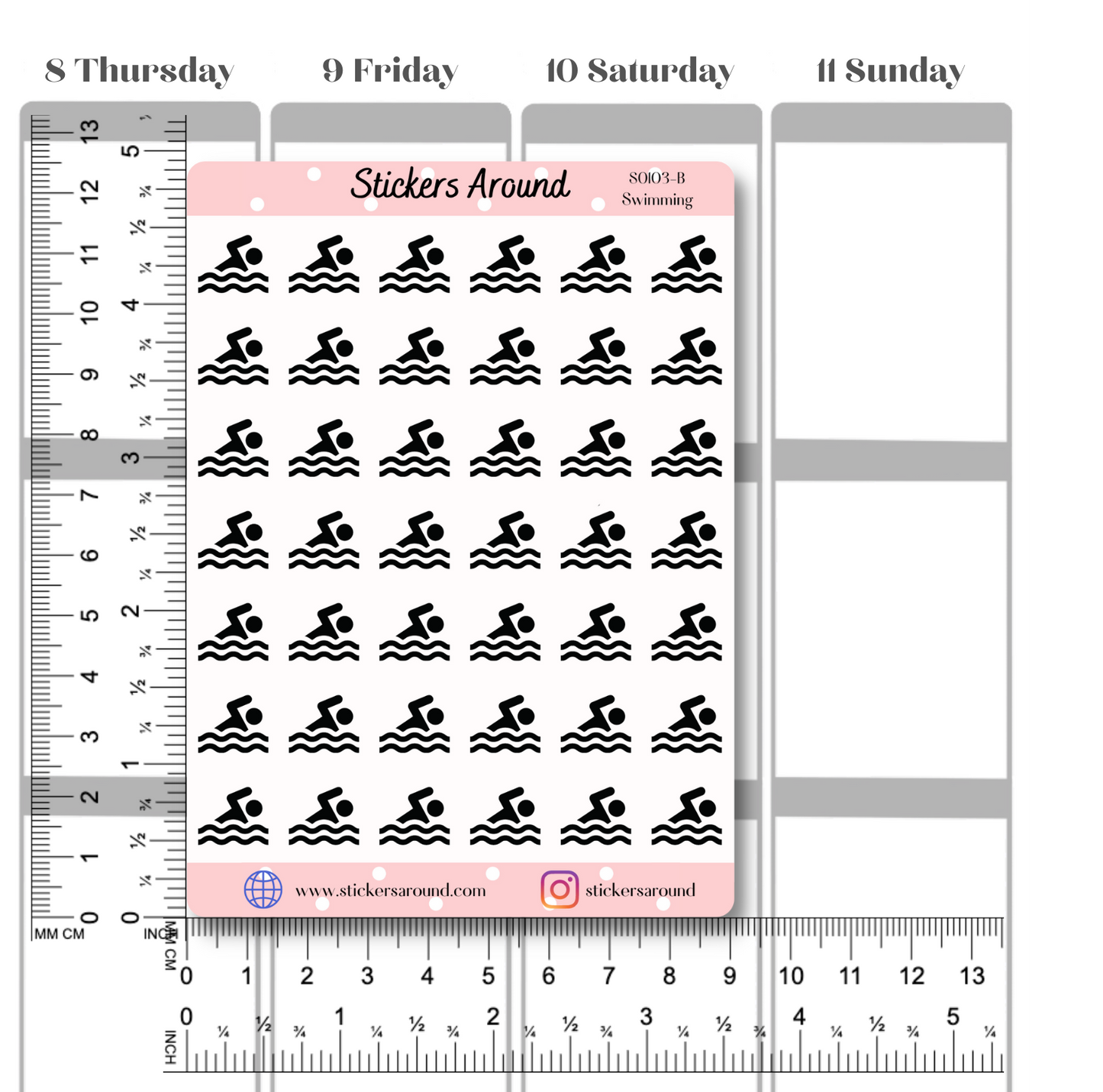 Swimming Icon Planner Stickers