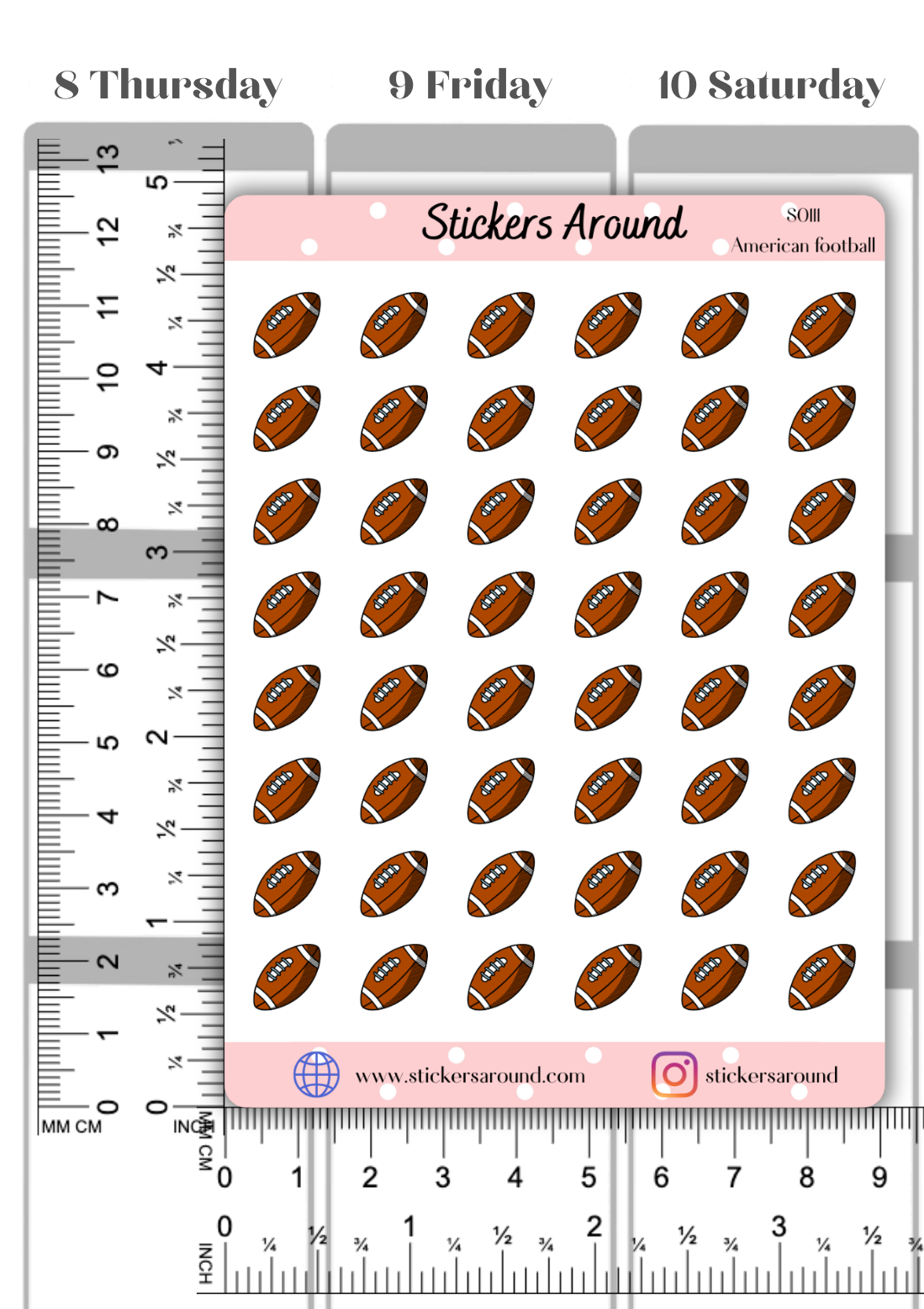 American Football Planner Sticker