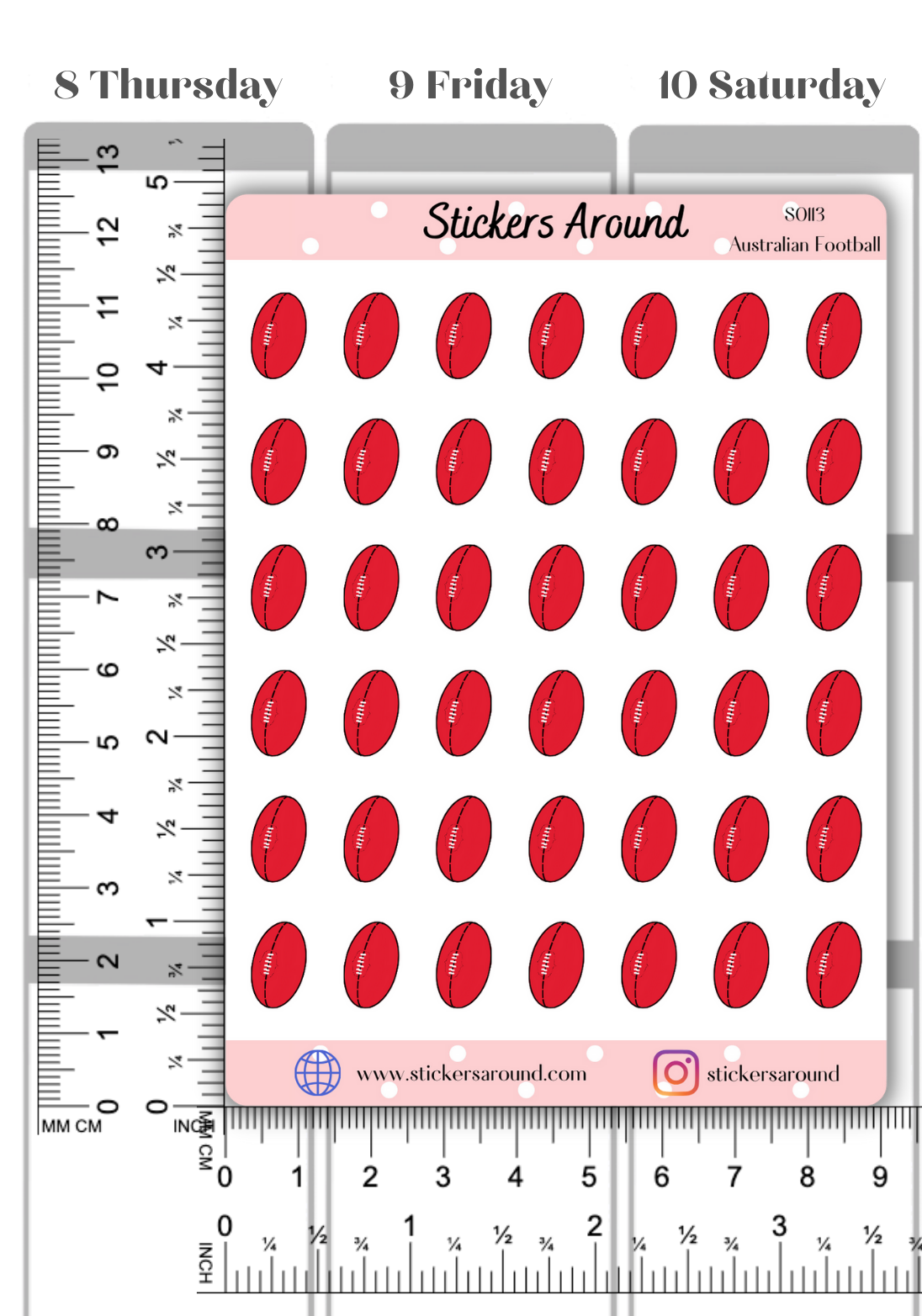 afl planner stickers, Australian football league, australian football ball sticker