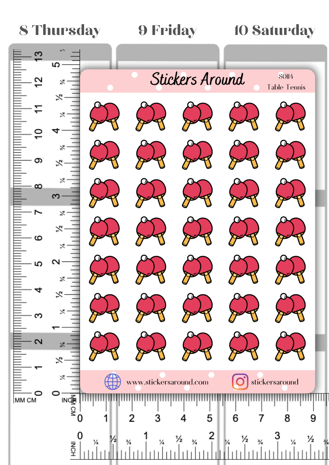 Table Tennis Planner Sticker