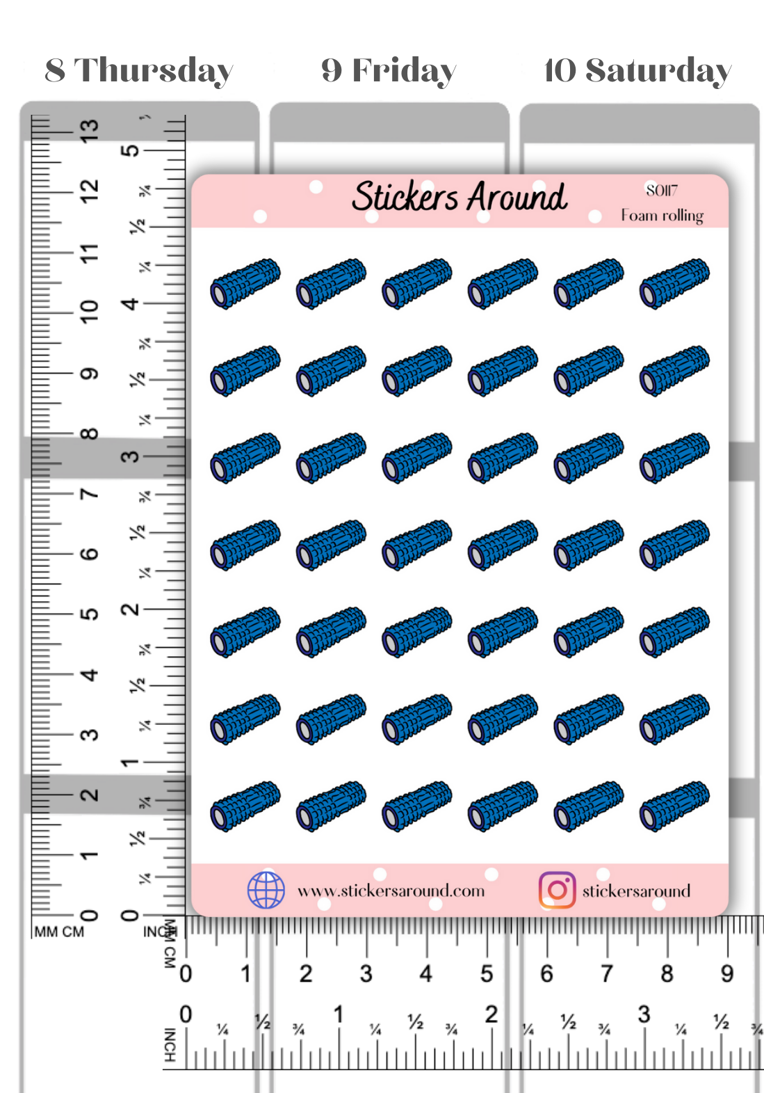 Foam Rolling Icon Planner Sticker