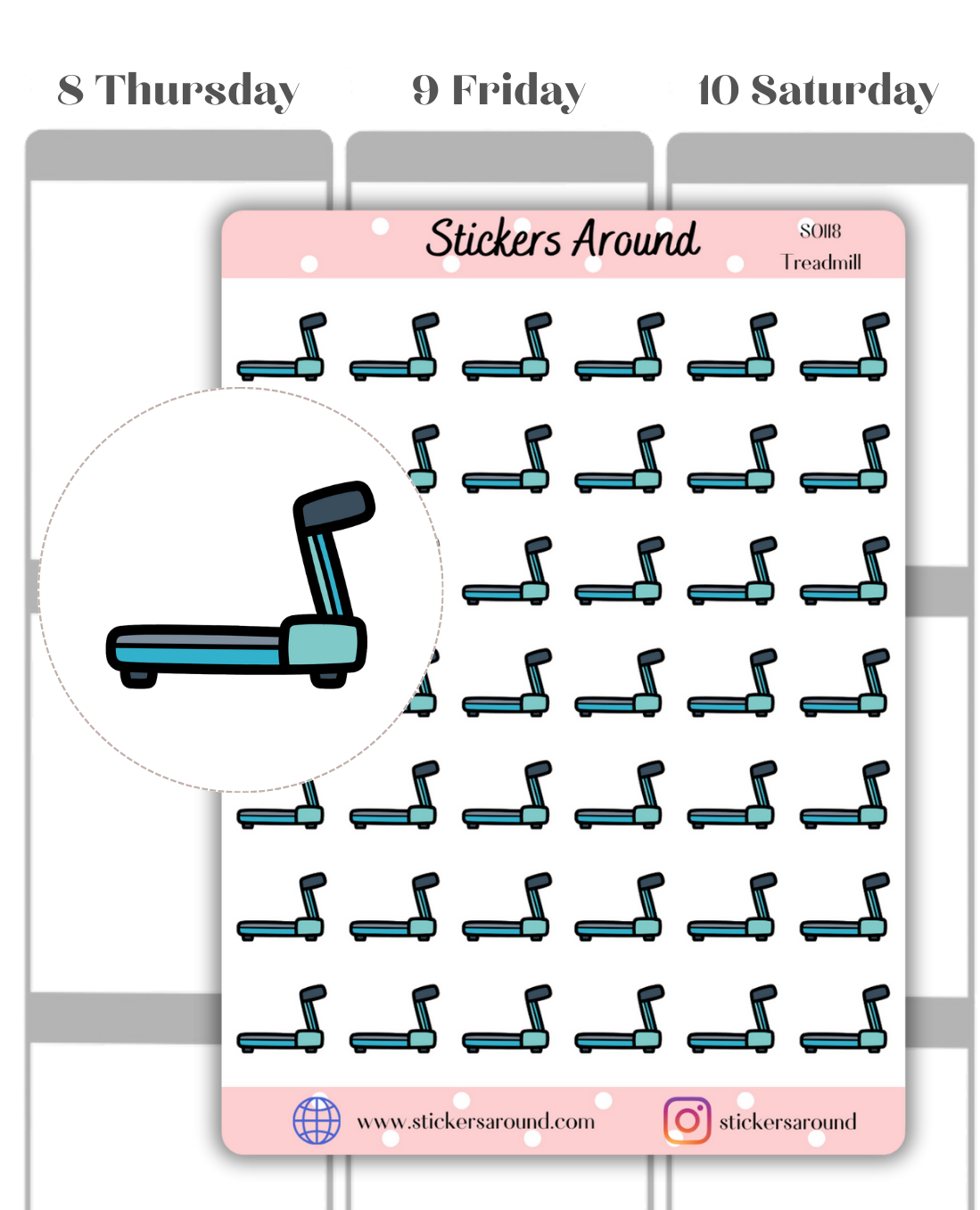 Treadmill Icon Planner stickers