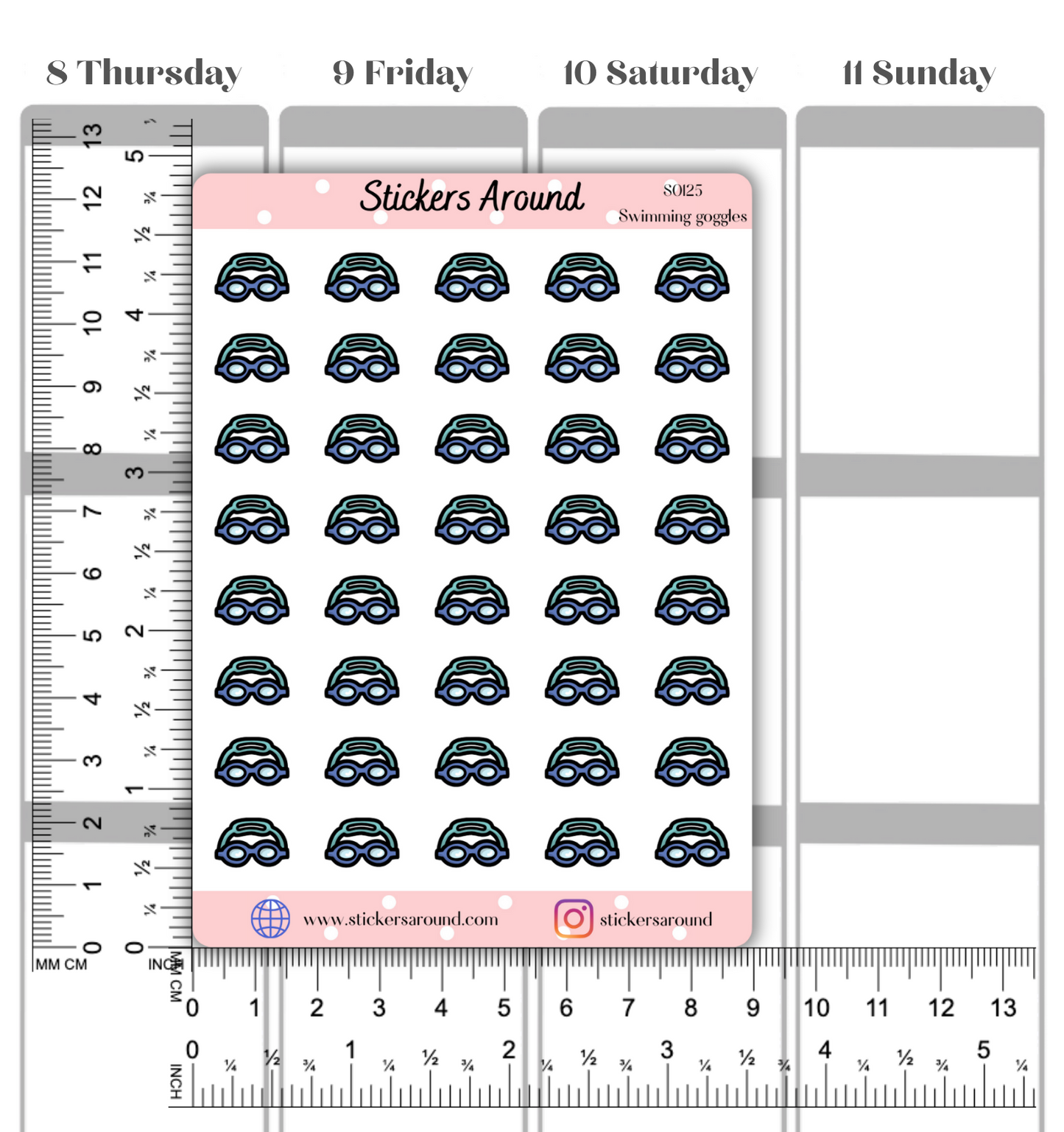 Swimming Goggles Icon Planner Sticker