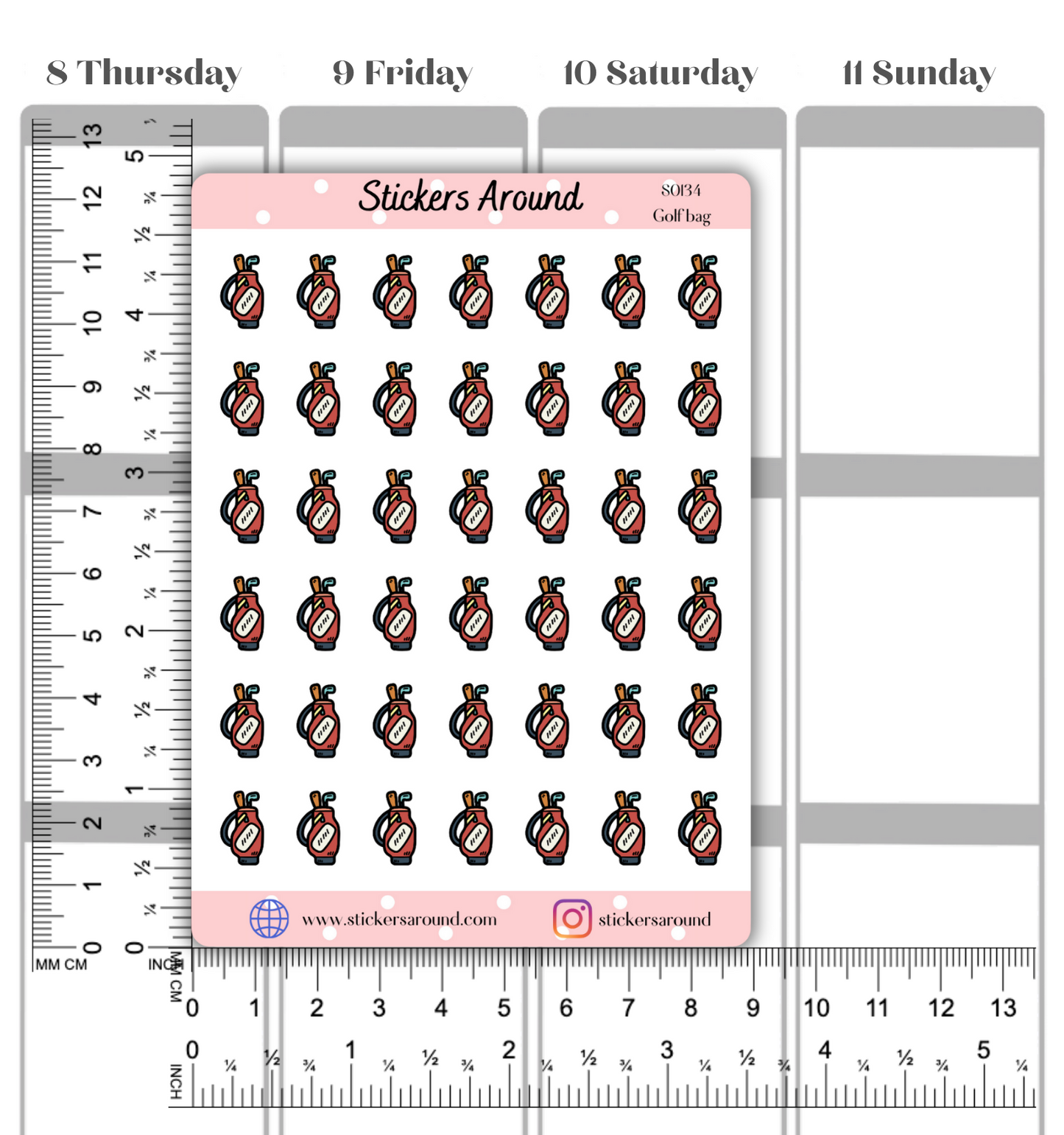 Golf Bag Icon Planner Sticker