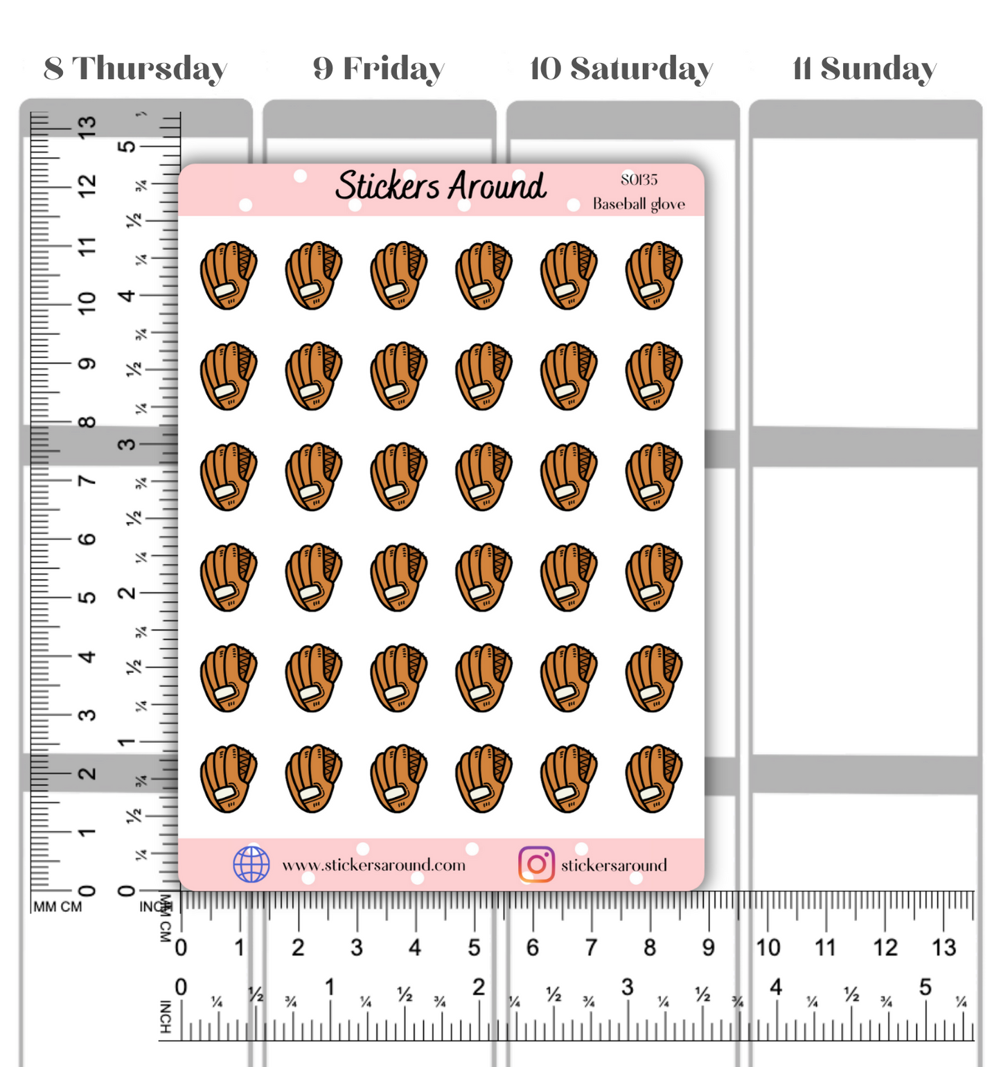 Baseball Glove Icon Planner Sticker