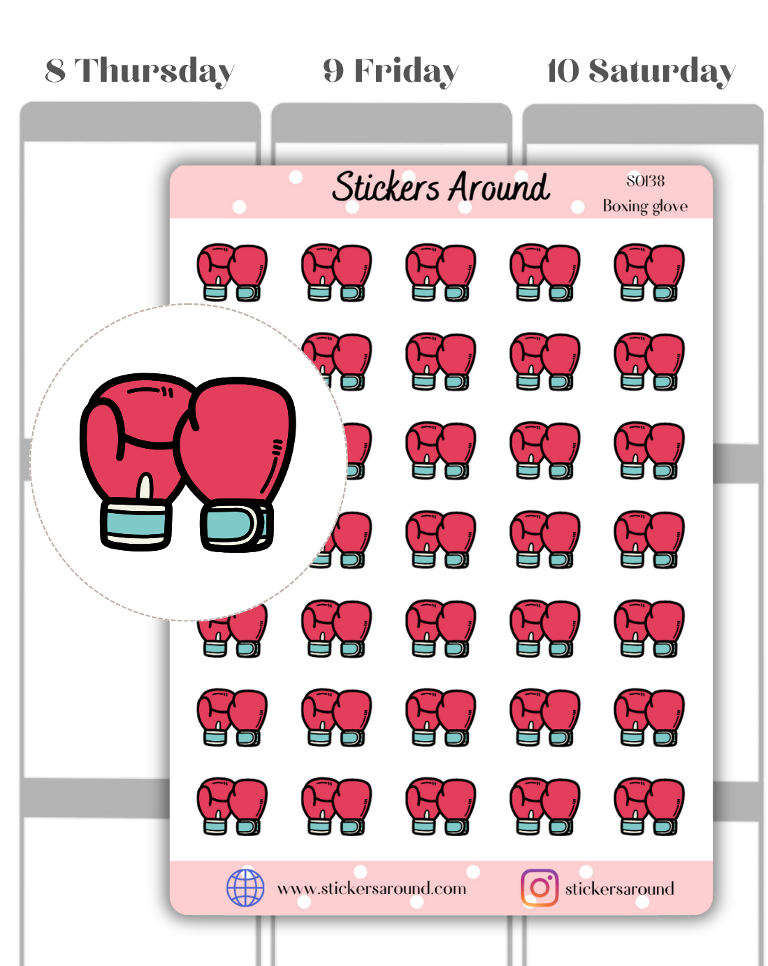 Boxing Glove Icon Planner Sticker