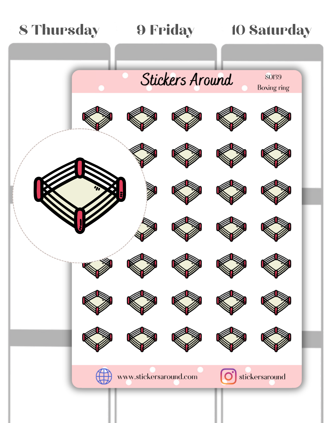 Boxing Ring Icon Planner Sticker