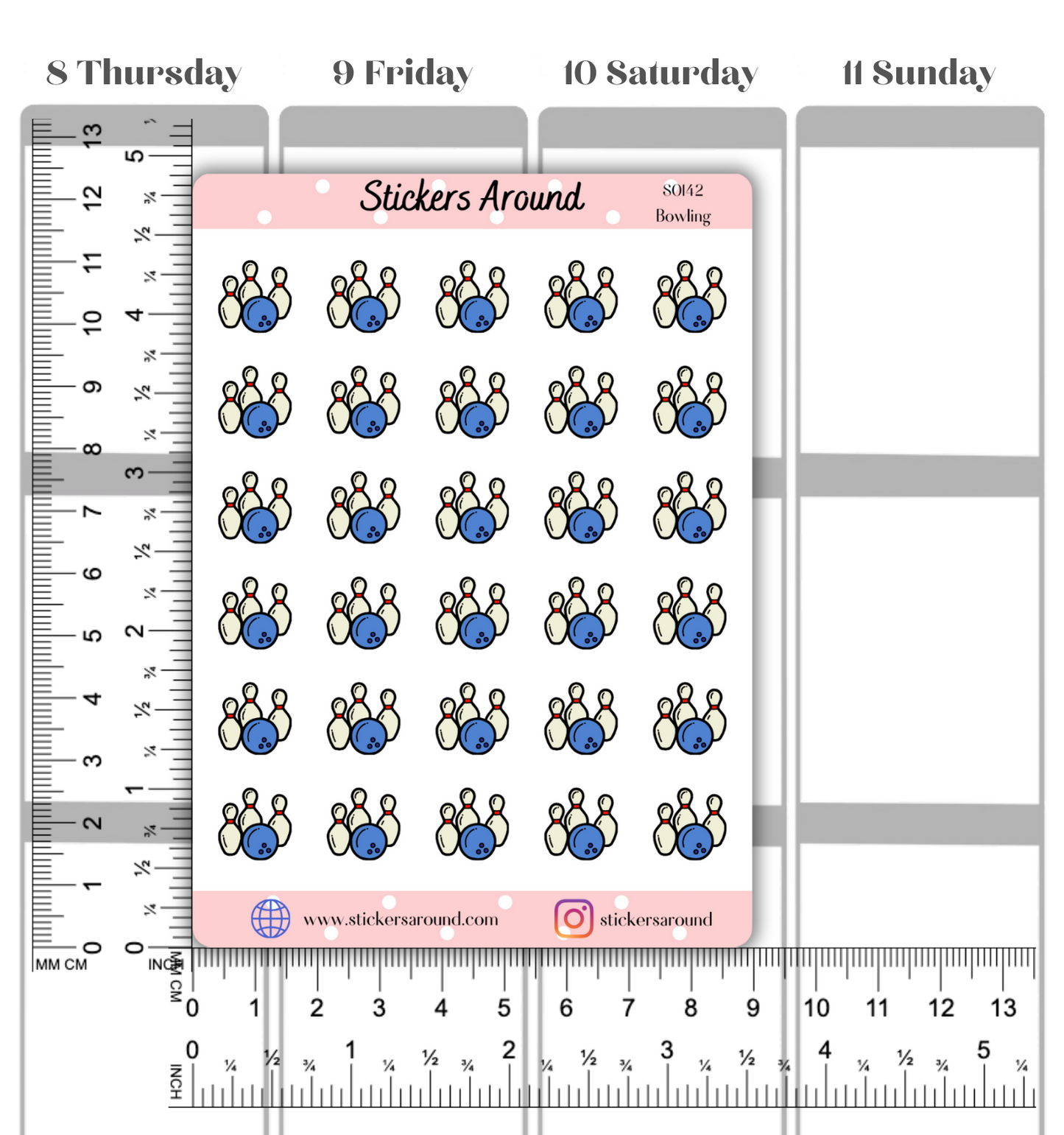 Bowling Icon Planner Sticker