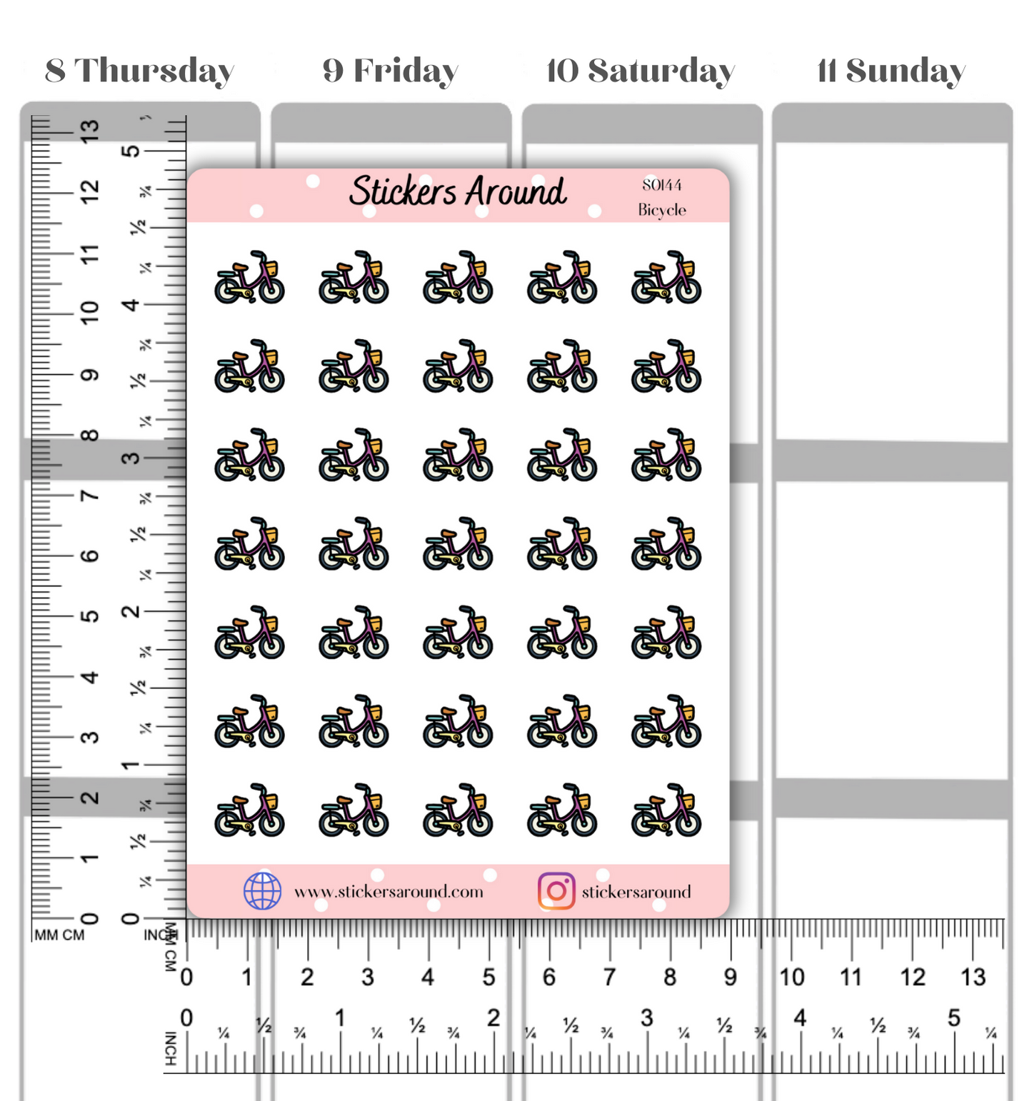 Bicycle Icon Planner Sticker