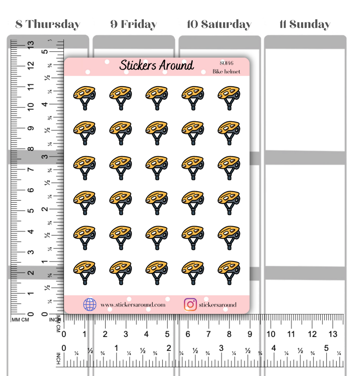 Bike Helmet Icon Planner Sticker