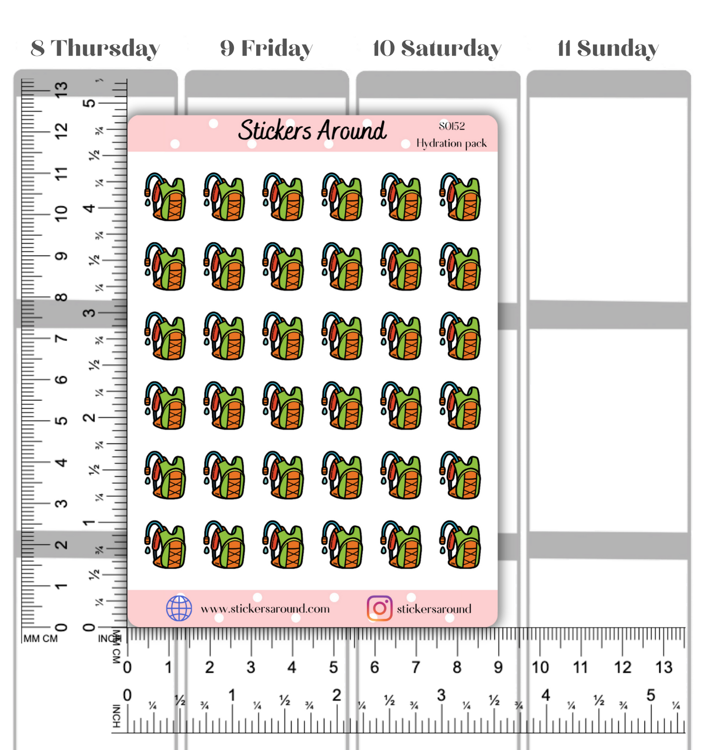 Hydration pack Icon Planner Sticker