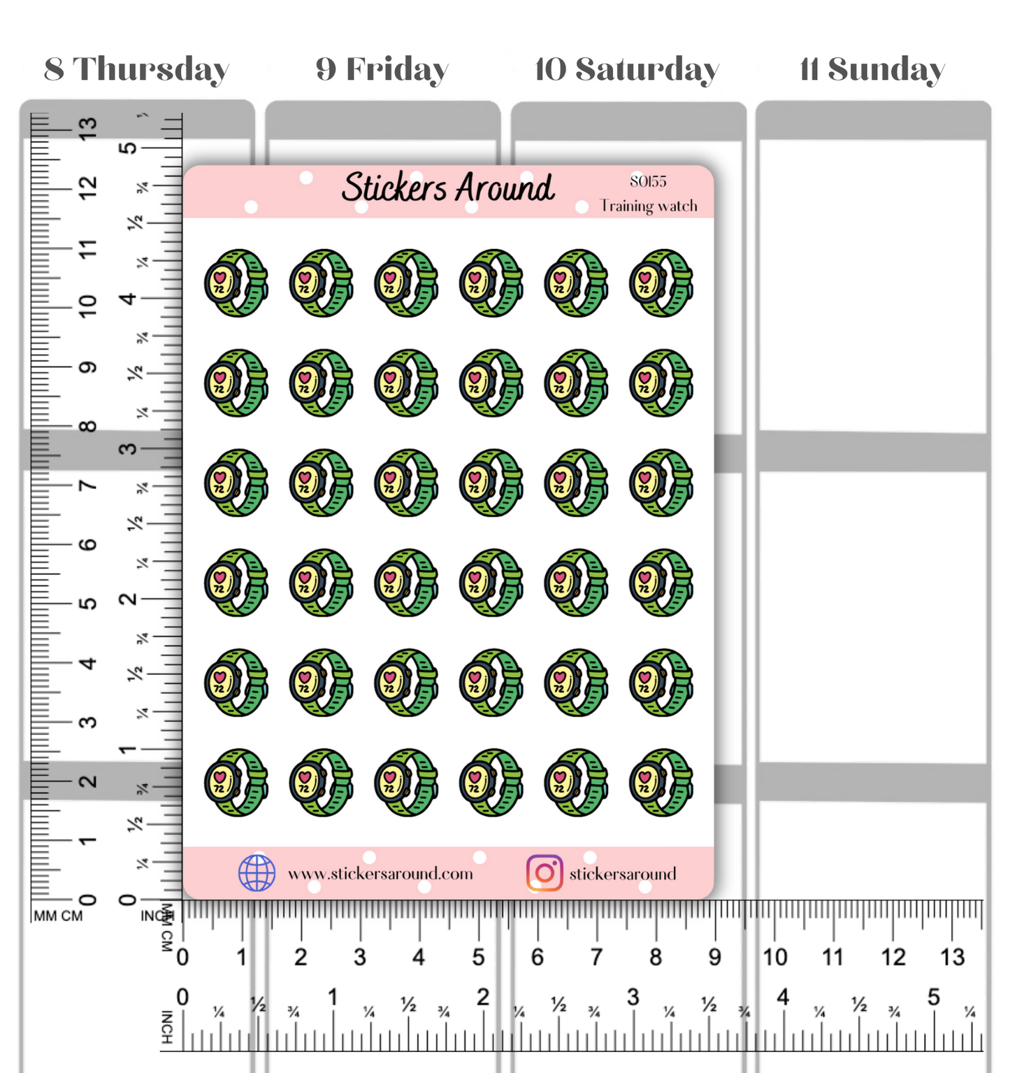 Training Watch Icon Planner Sticker