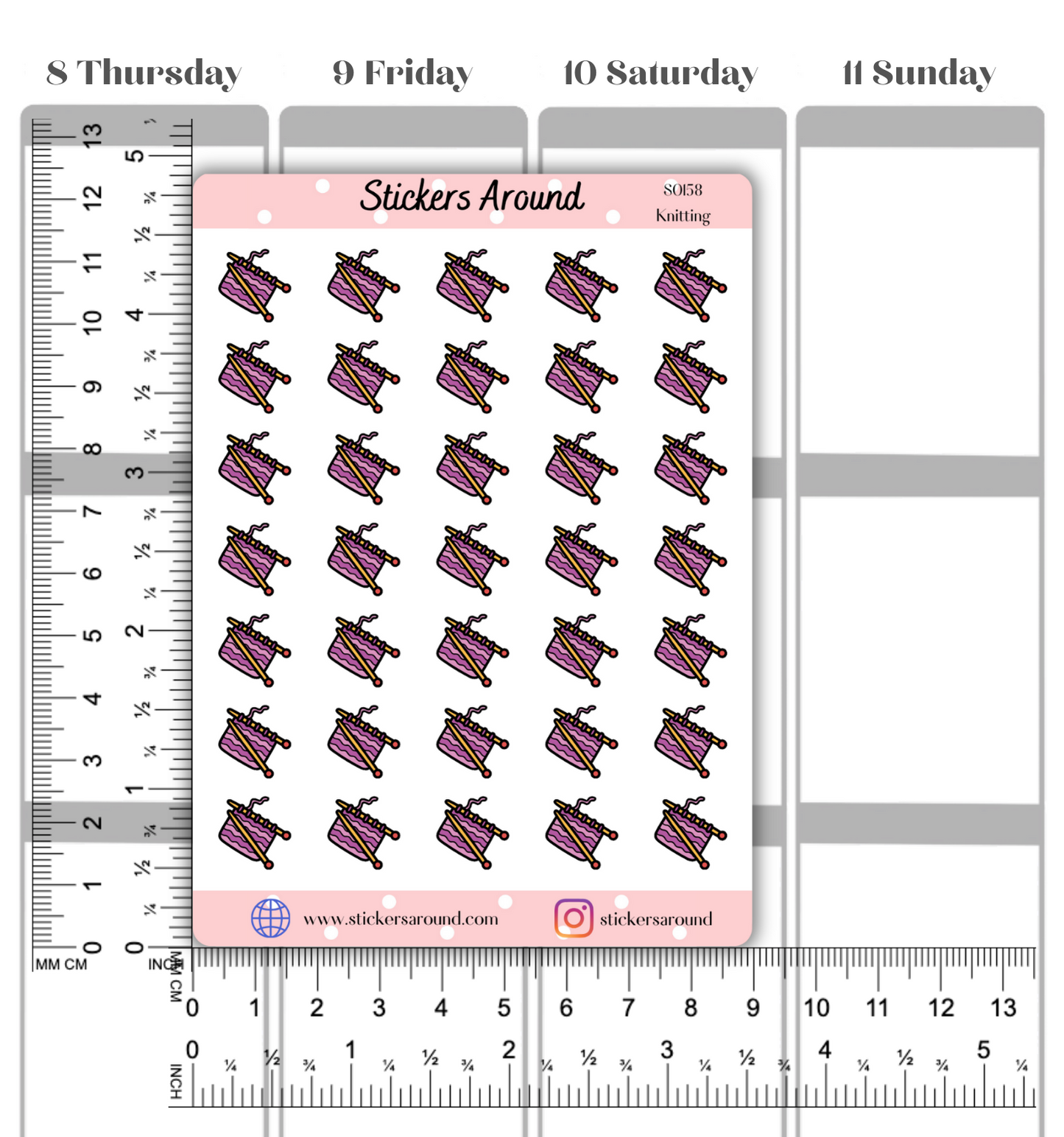 Knitting Icon Planner Sticker