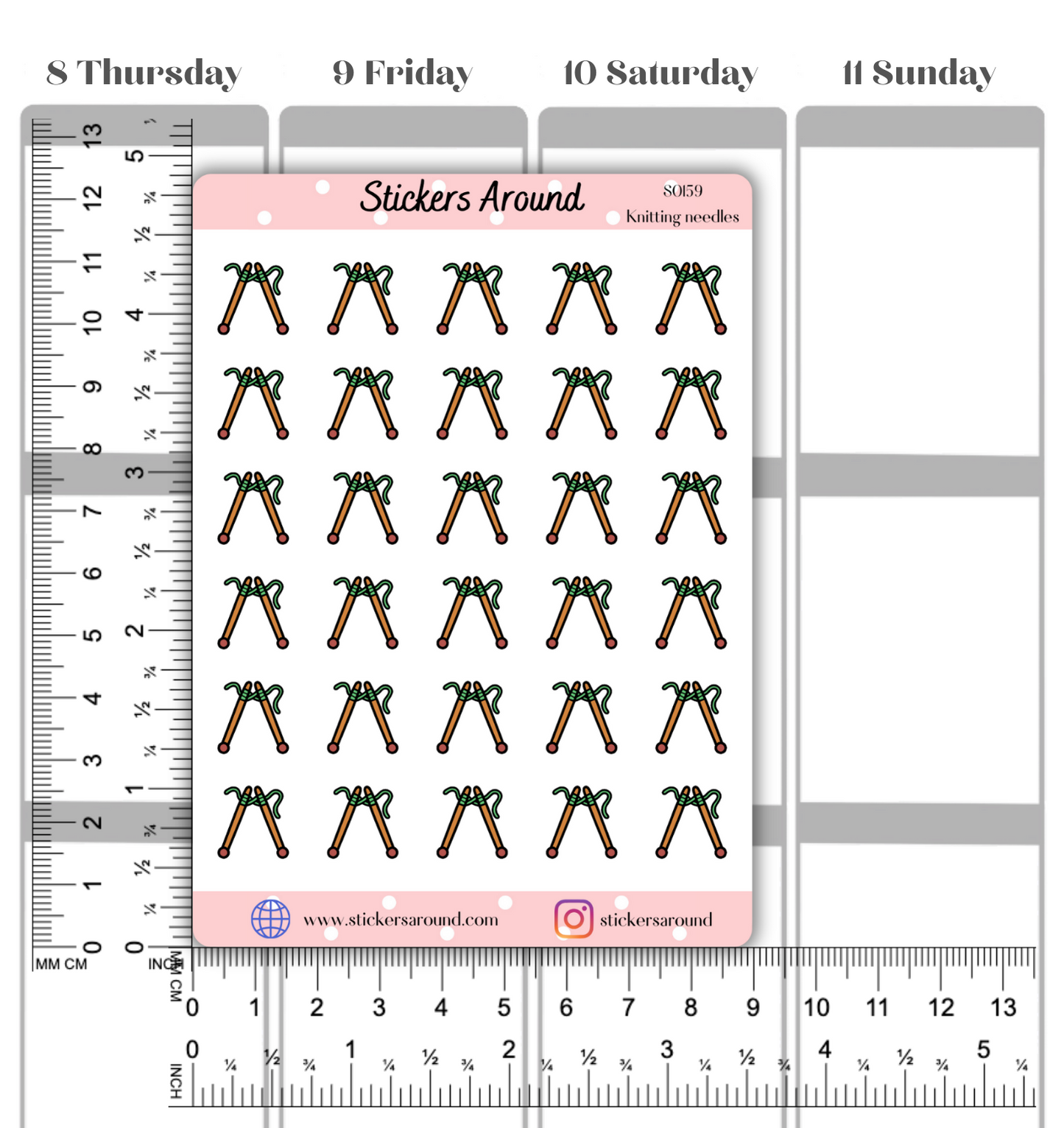 Knitting Needles Icon Planner Sticker