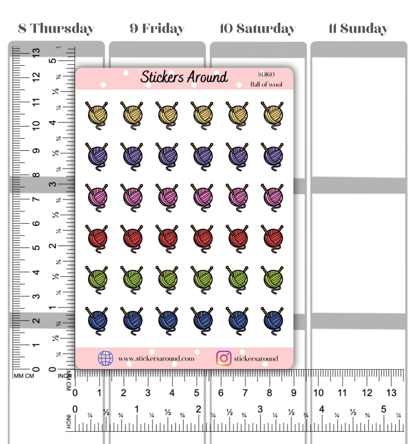 Knitting Icon Planner Sticker
