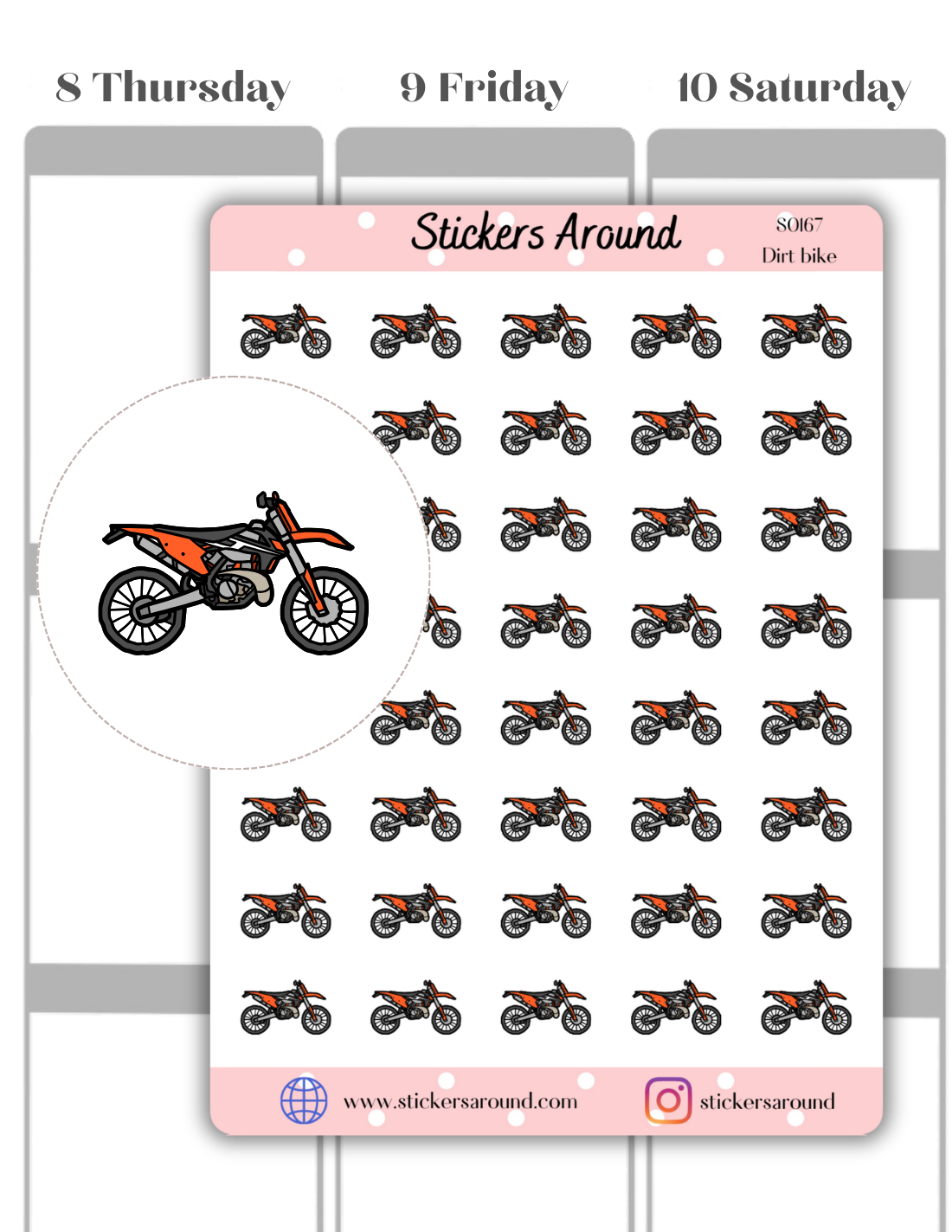 Dirt Bike Icon Planner Sticker