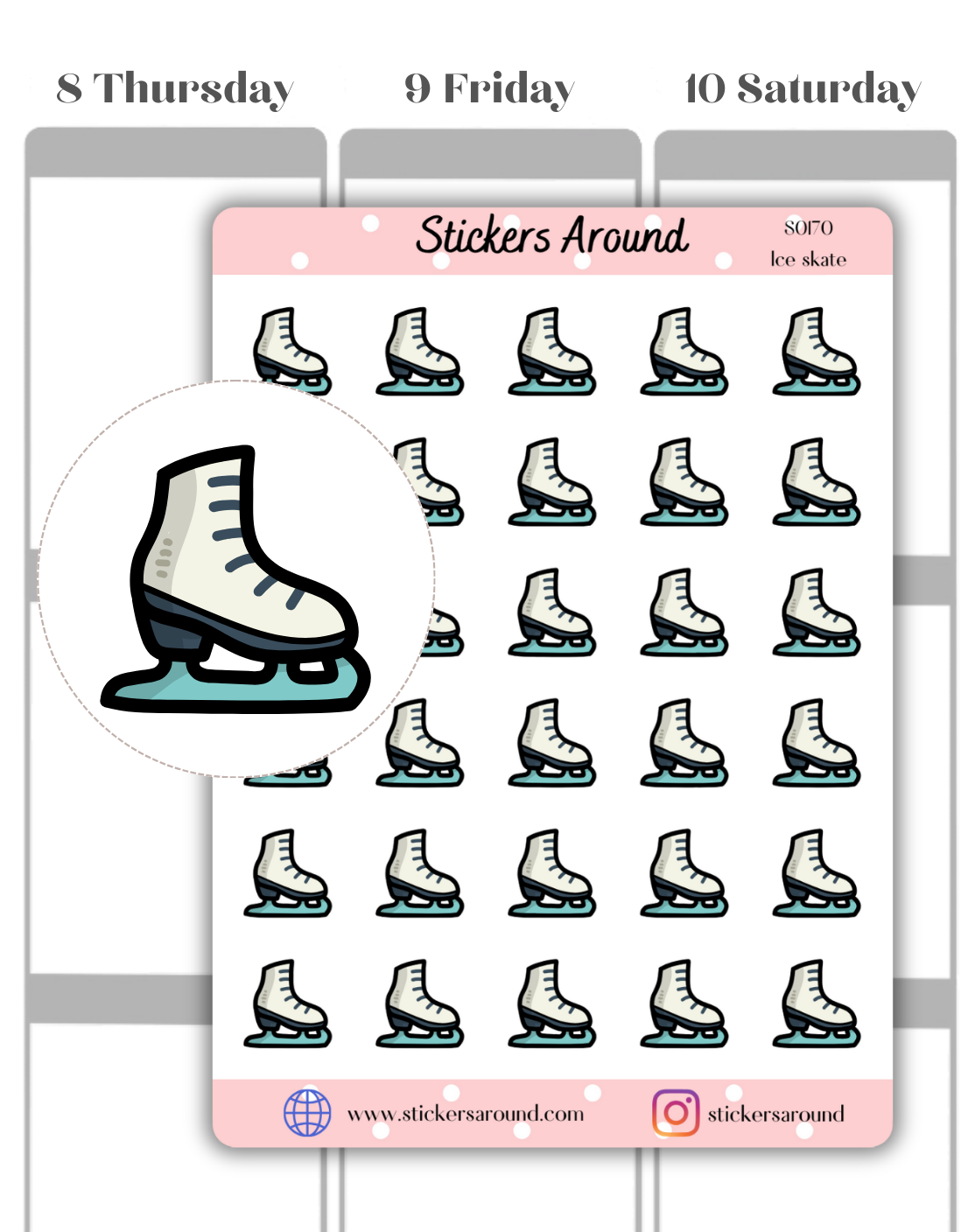 Ice Skate Icon Planner Sticker