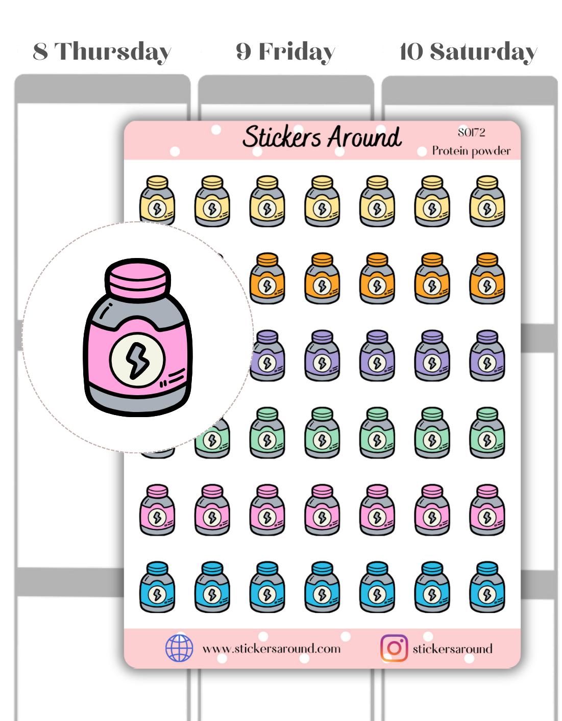 Protein Powder Icon Planner Sticker