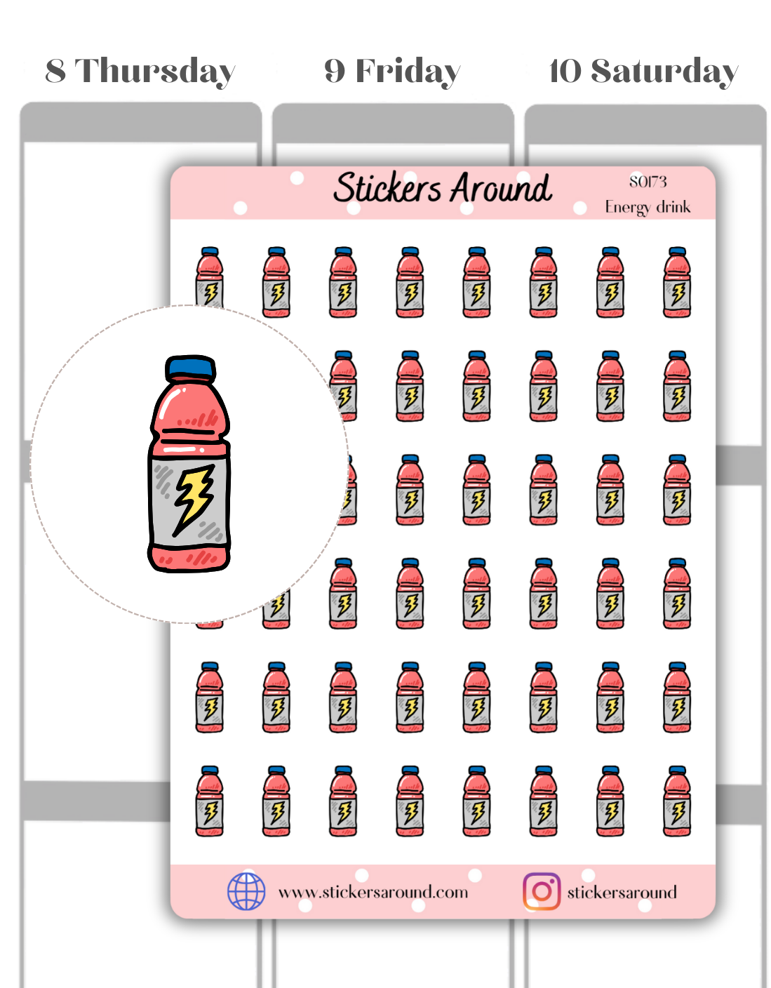 Energy Drink Icon Planner Sticker