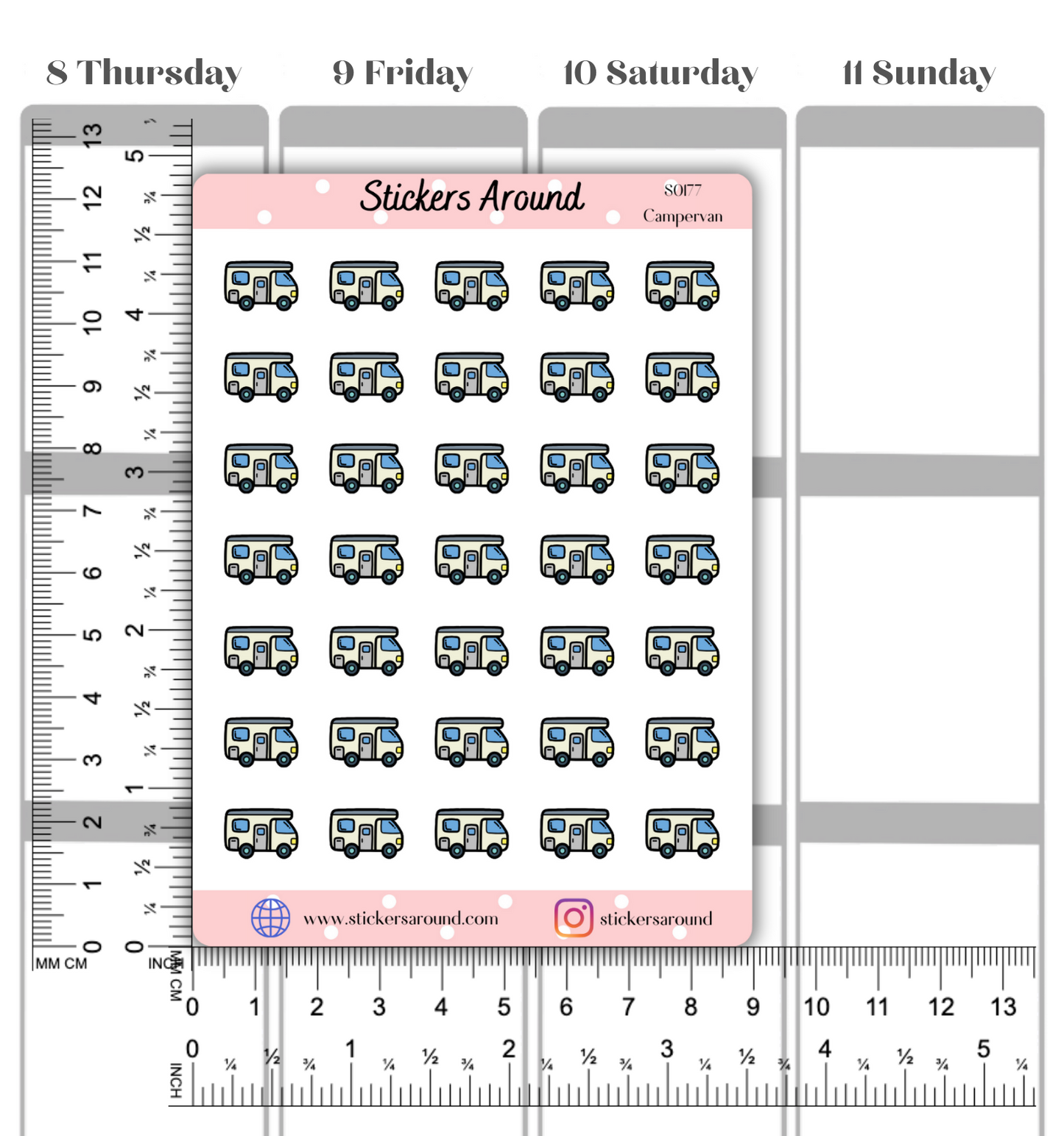 Campervan Icon Planner Sticker