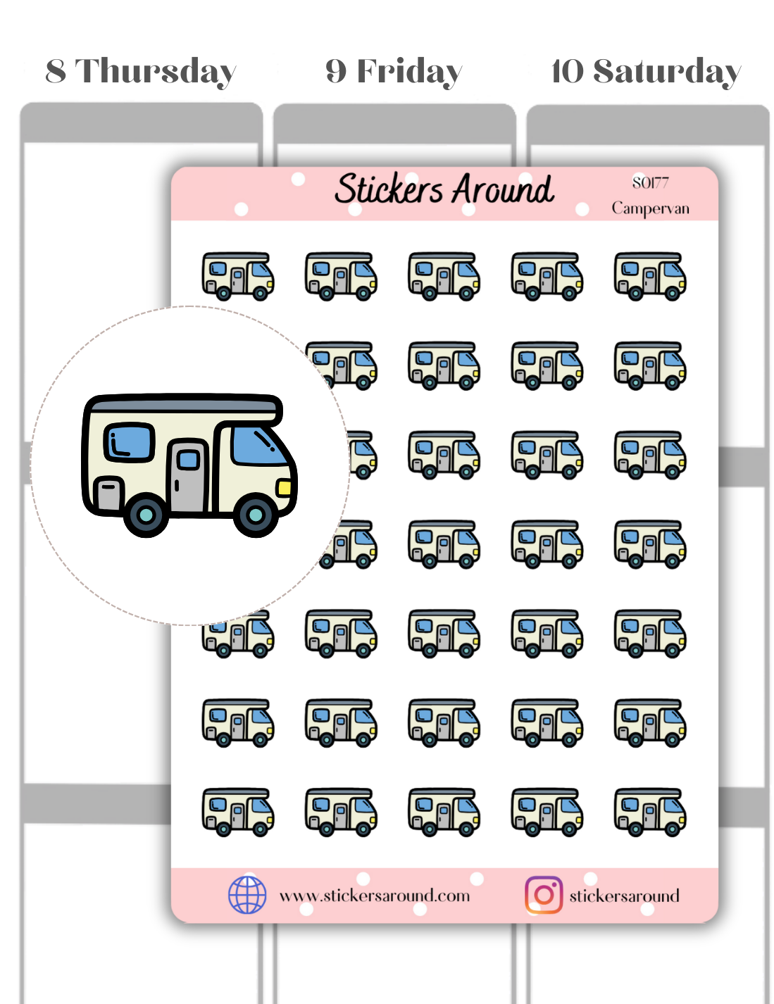 Campervan Icon Planner Sticker
