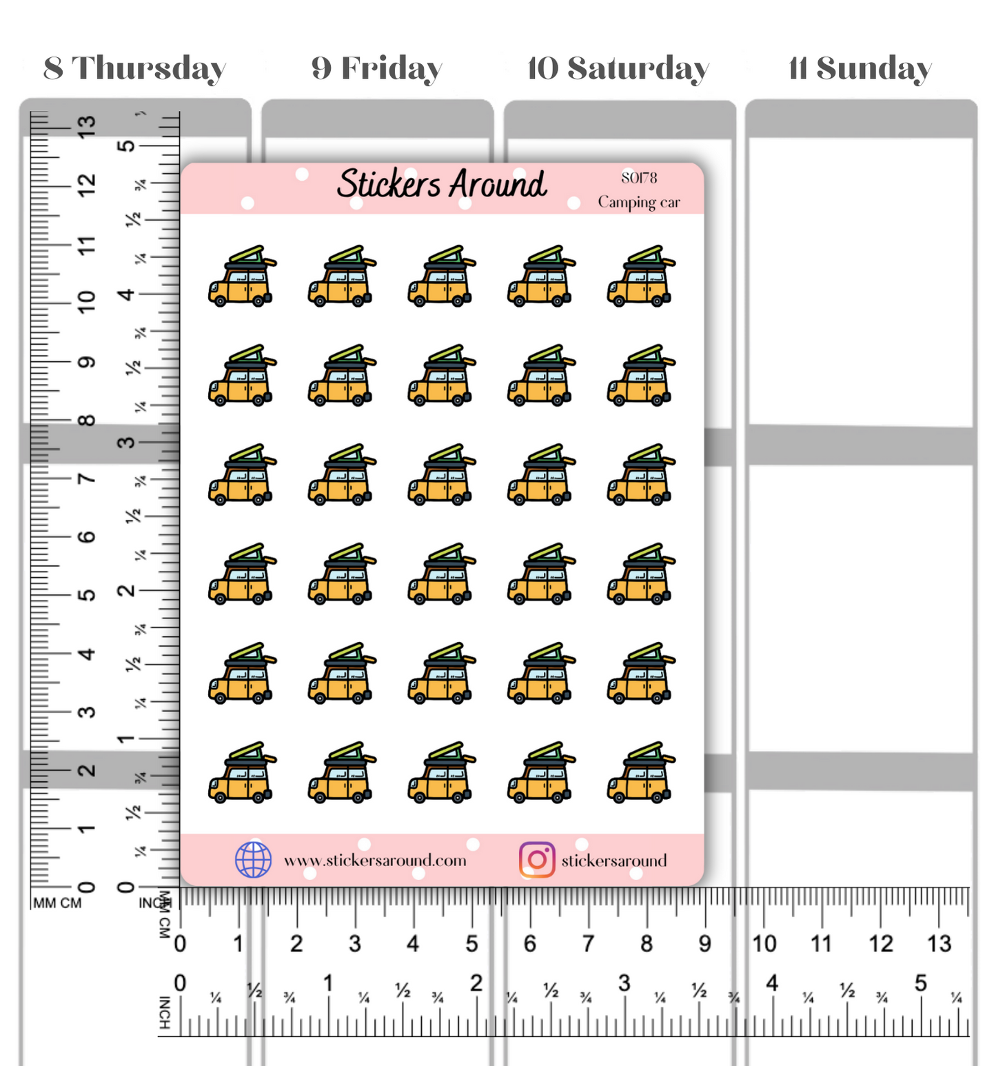 Camping Car Icon Planner Sticker