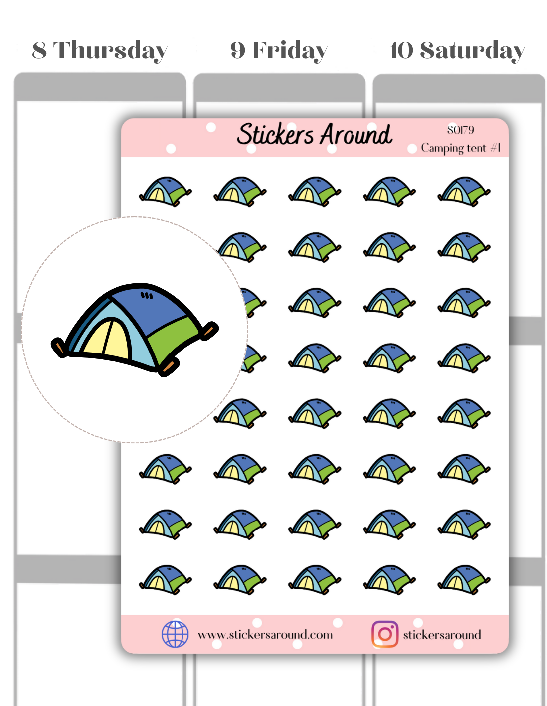 Camping tent Icon Planner Sticker