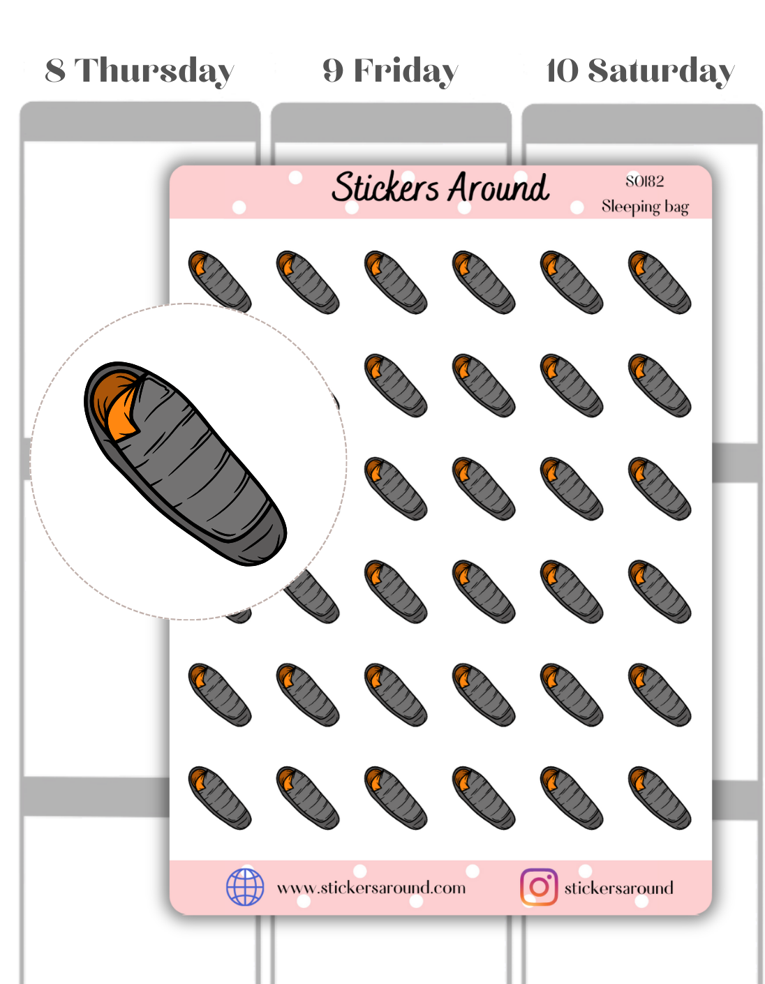 Sleeping Bag Icon Planner Sticker