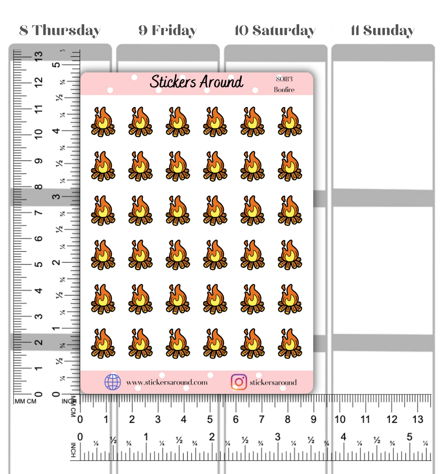 Bonfire Icon Planner Sticker