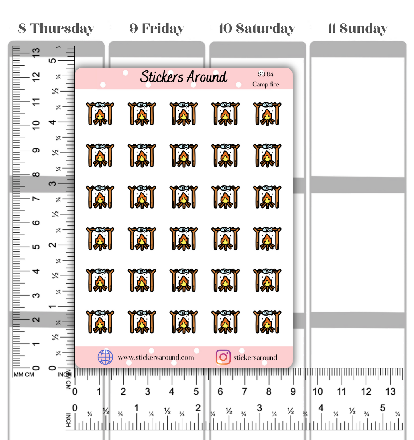 Campfire Icon Planner Sticker