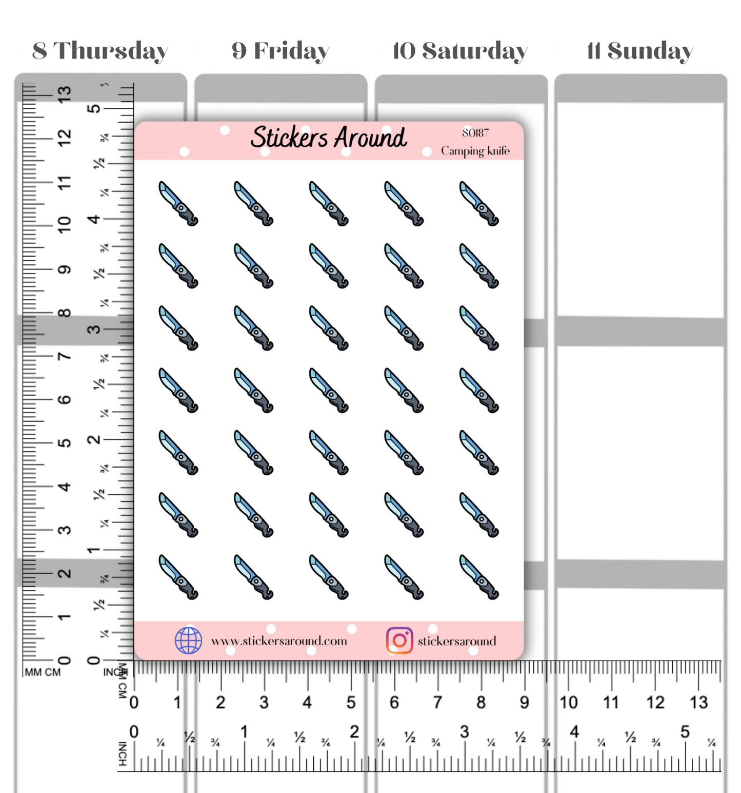 Camping Knife Icon Planner Sticker