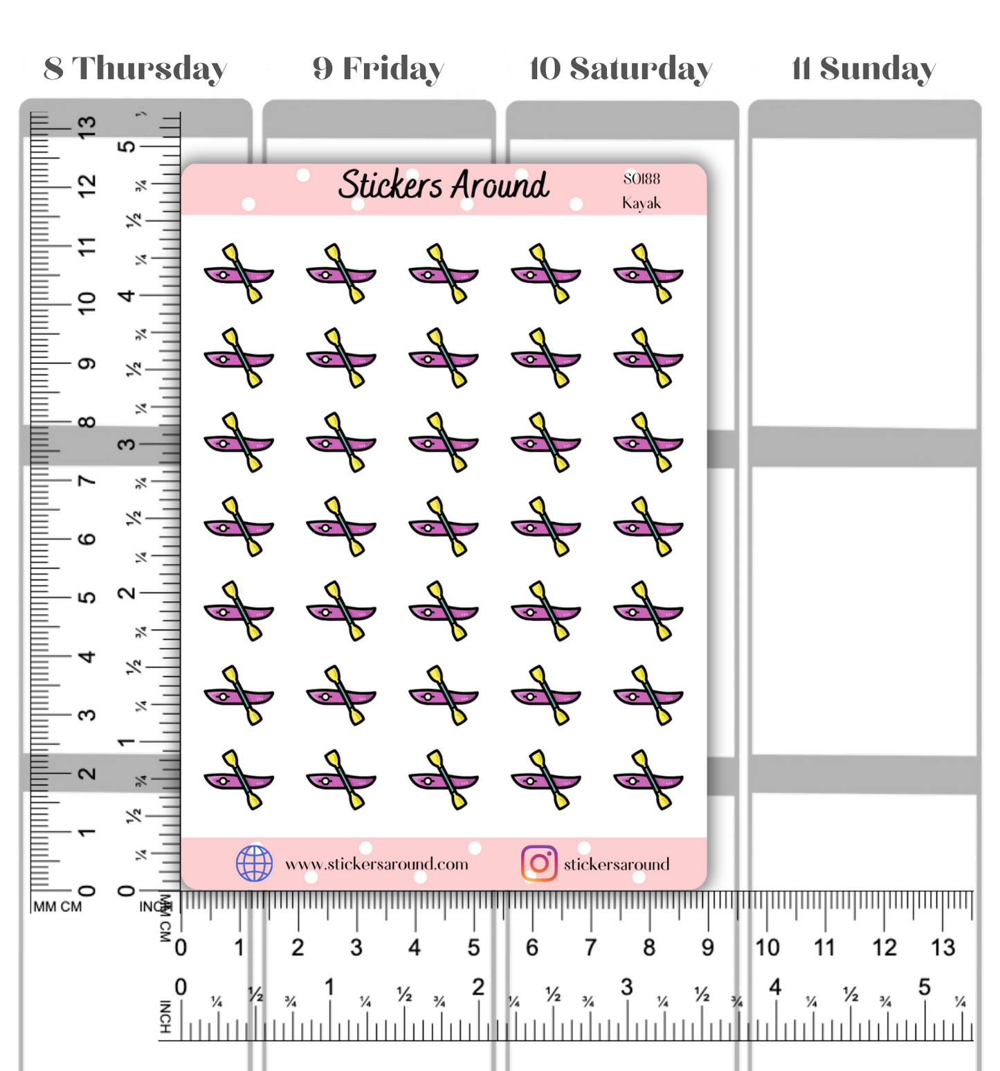 Kayak Icon Planner Sticker