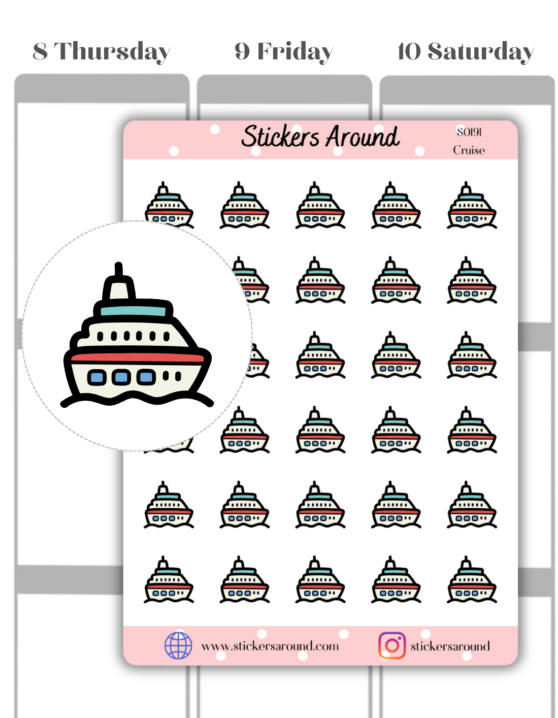 Cruise Icon Planner Sticker