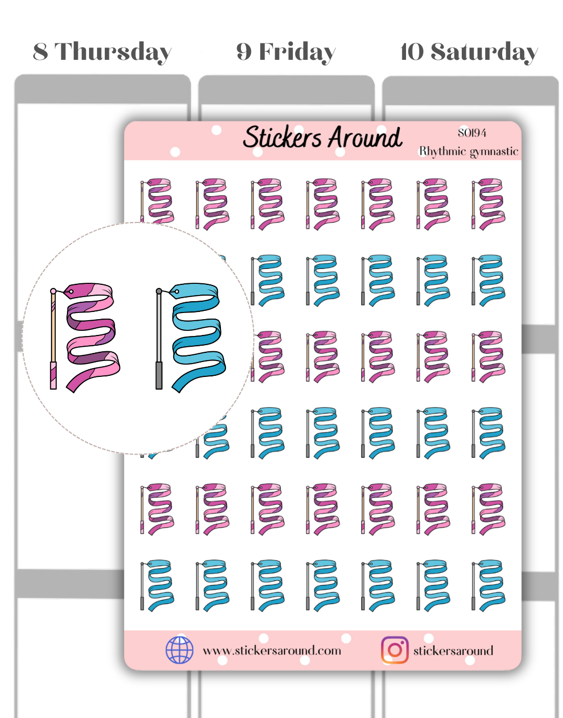 Rhythmic Gymnastic Icon Planner Sticker