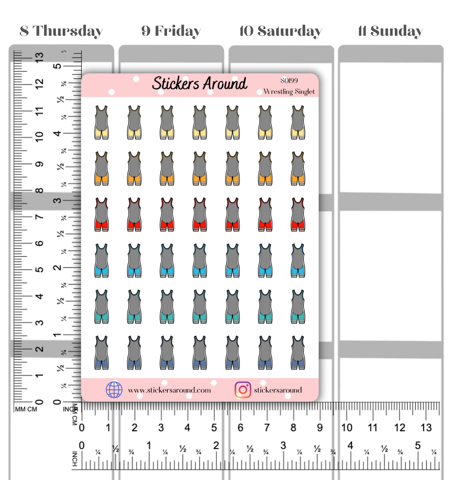 wrestling singlet icon planner sticker