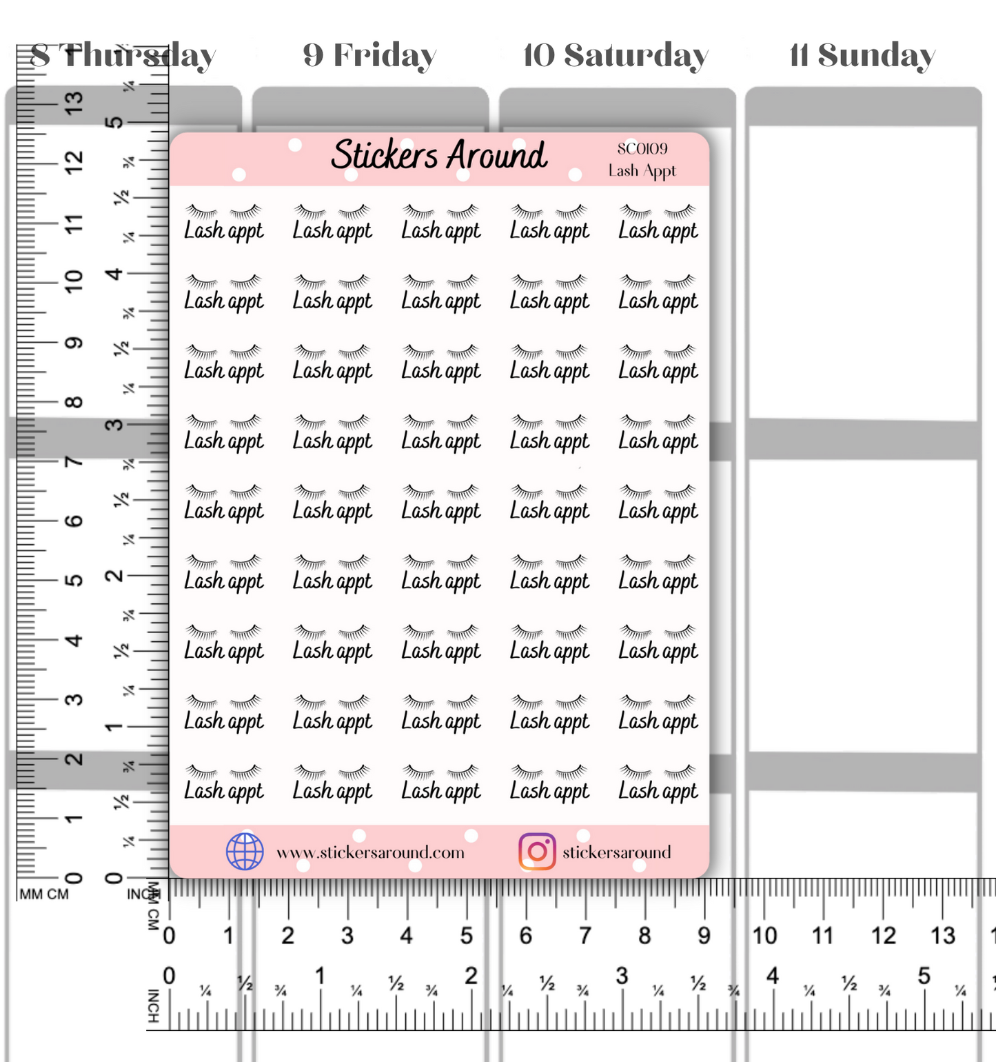 Lash Appointment Planner Sticker