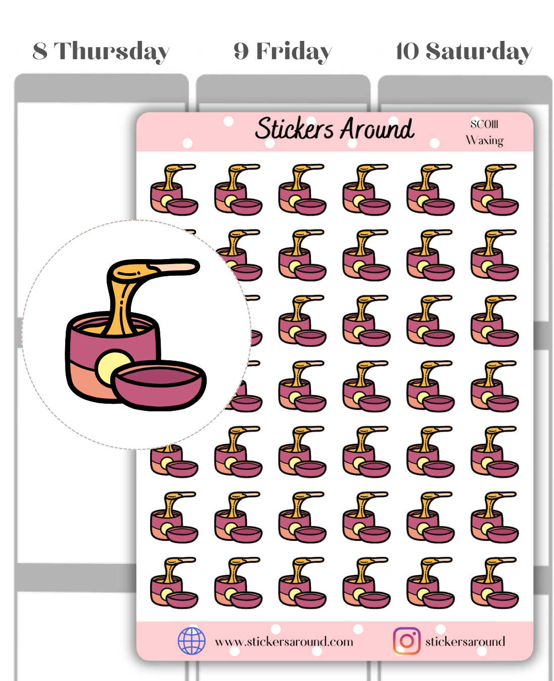 waxing planner sticker