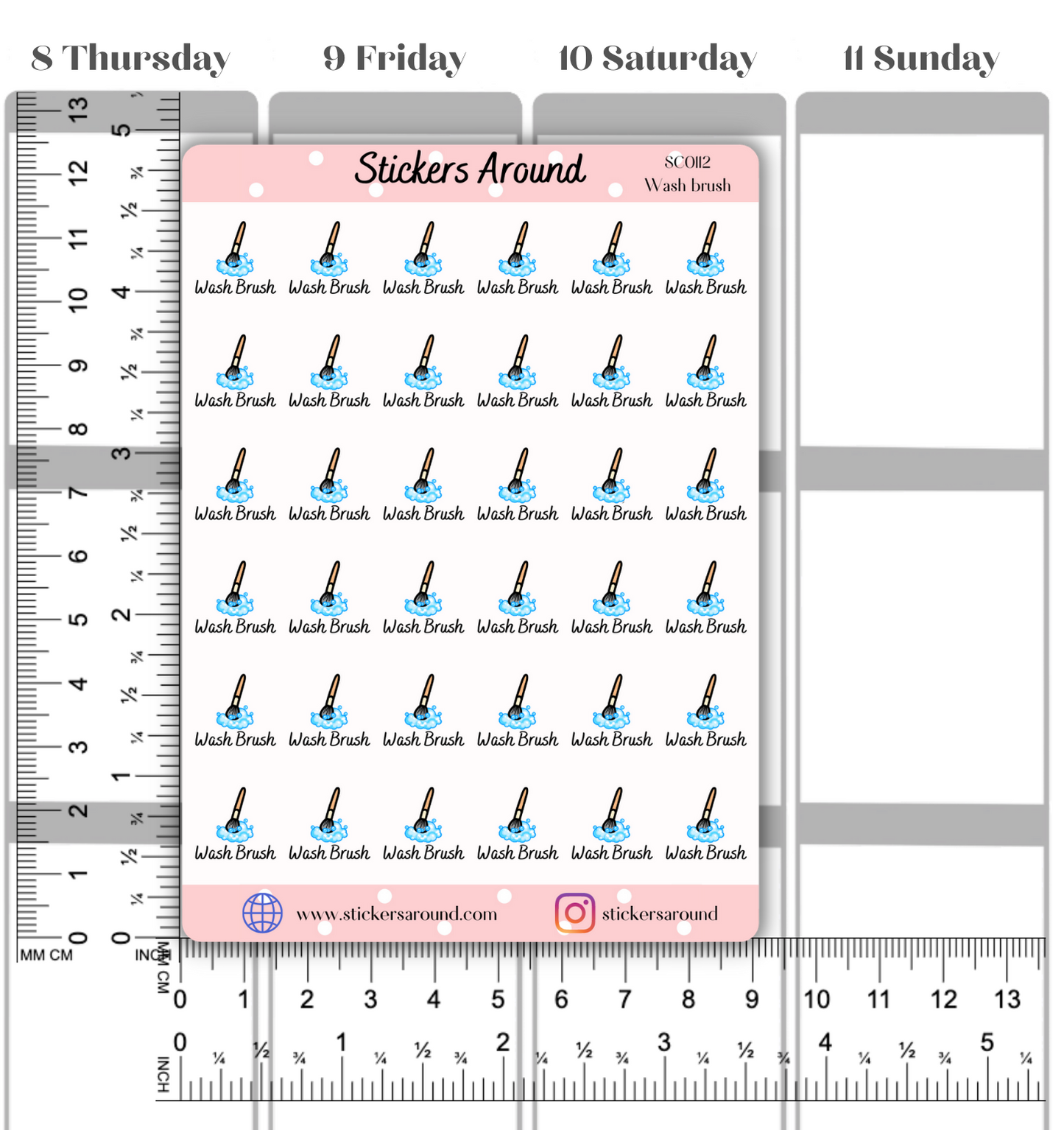 Wash Brush Planner Sticker