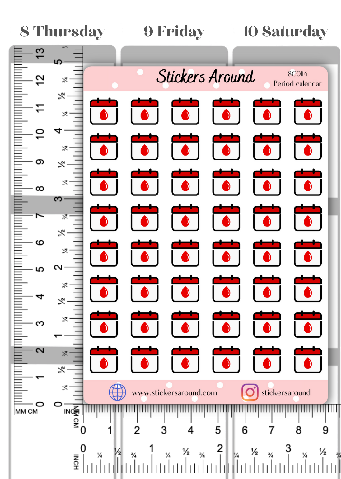 Period Calendar Icon Planner Sticker