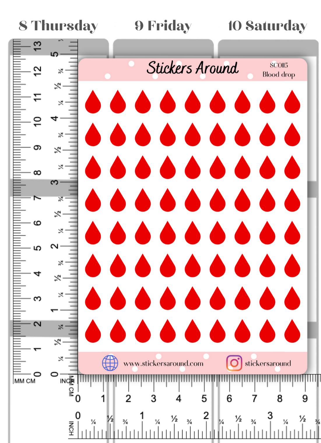 Blood Drop Icon Planner Sticker