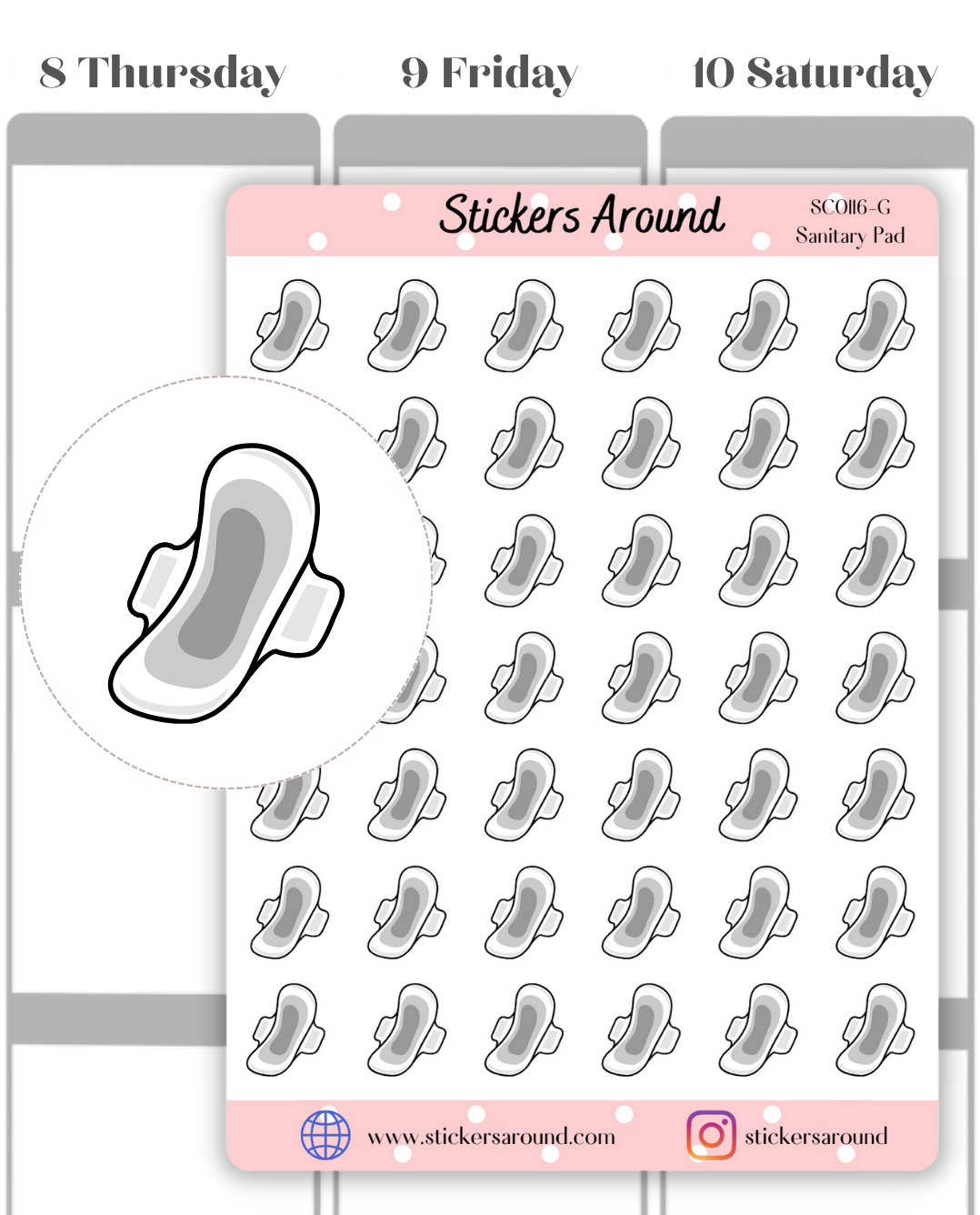 Sanitary Pad Icon Planner Sticker